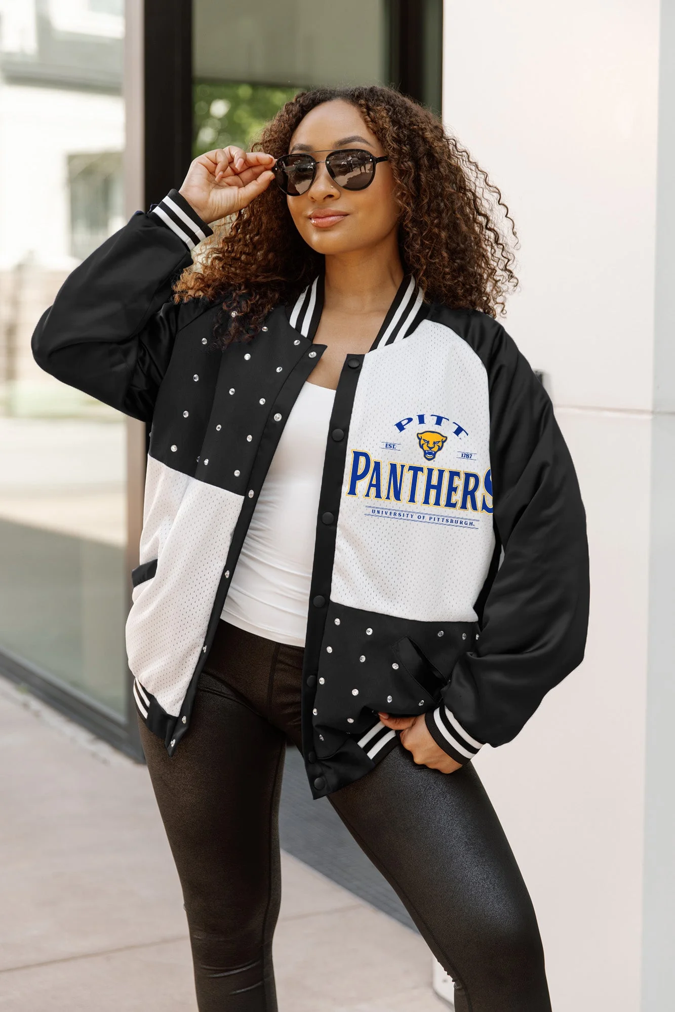 PITTSBURGH PANTHERS INNER DRIVE THROWBACK VARSITY BOMBER JACKET