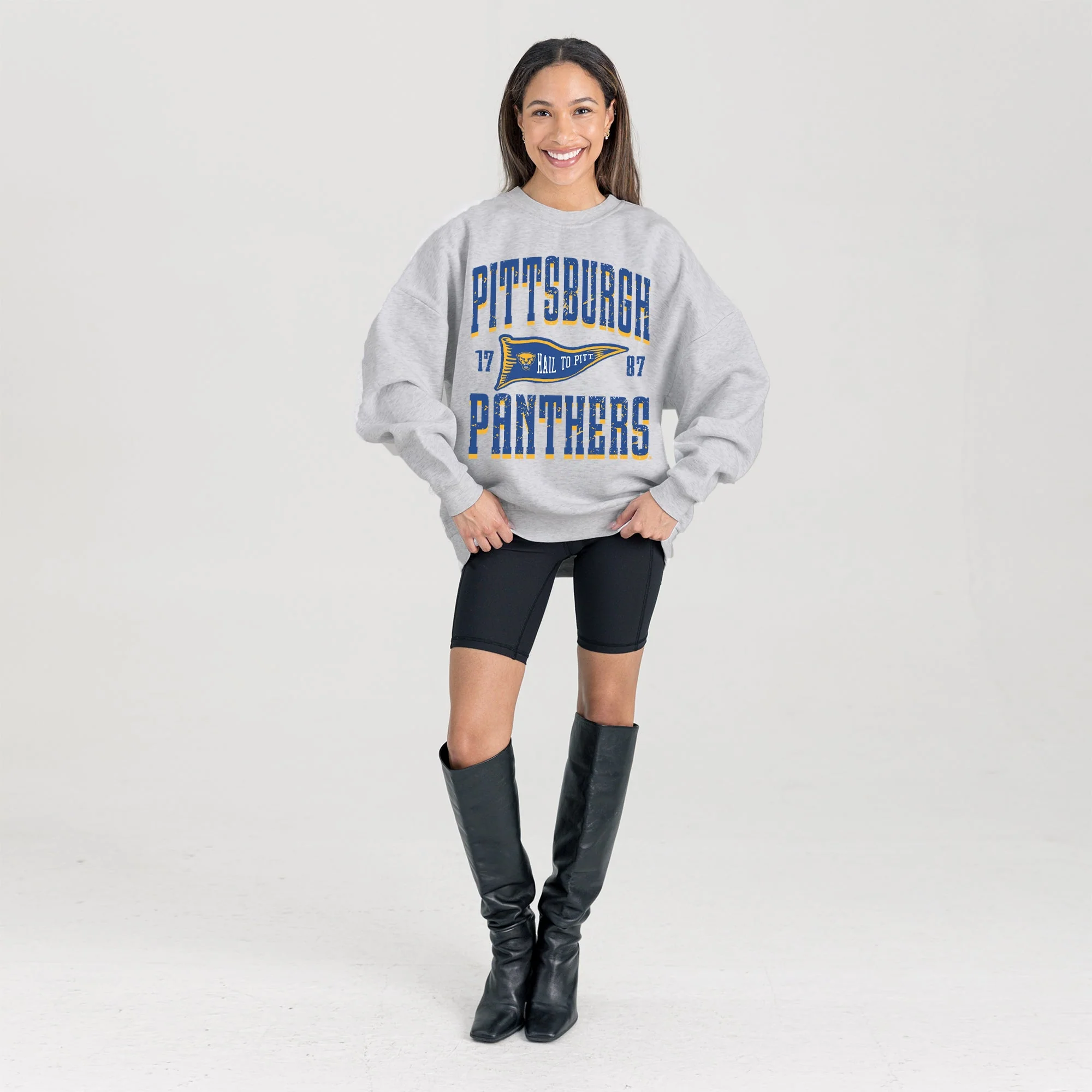 PITTSBURGH PANTHERS PENNANT PRIDE PREMIUM FLEECE DROP SHOULDER CREWNECK PULLOVER - Image 6