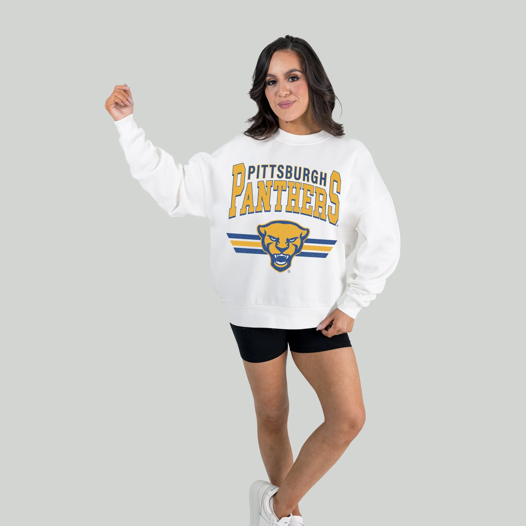 PITTSBURGH PANTHERS SWIFT STRIKE PREMIUM FLEECE DROP SHOULDER CREWNECK PULLOVER - Image 4