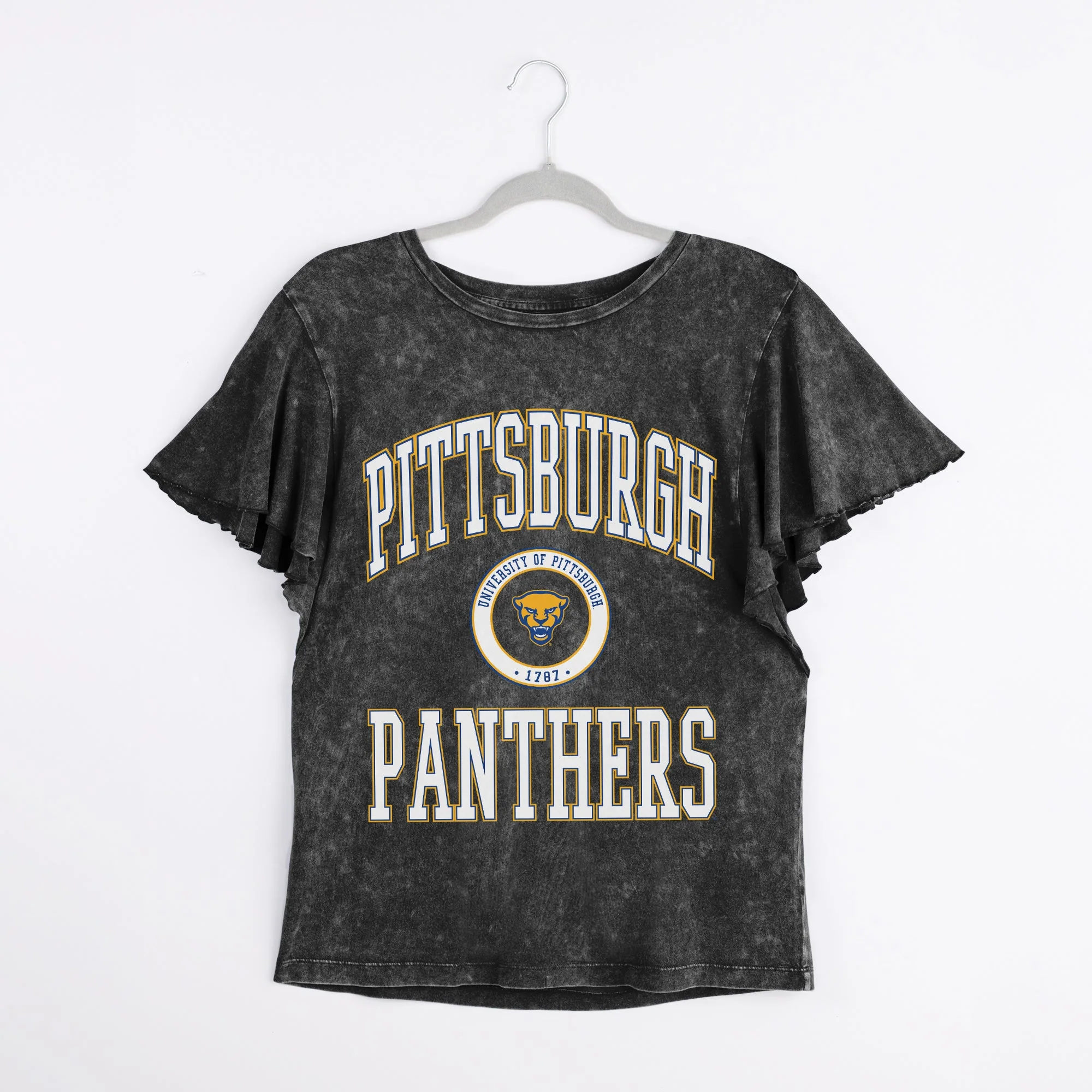 PITTSBURGH PANTHERS VICTORY MODE FLUTTER SLEEVE TEE IN BLACK - Image 8
