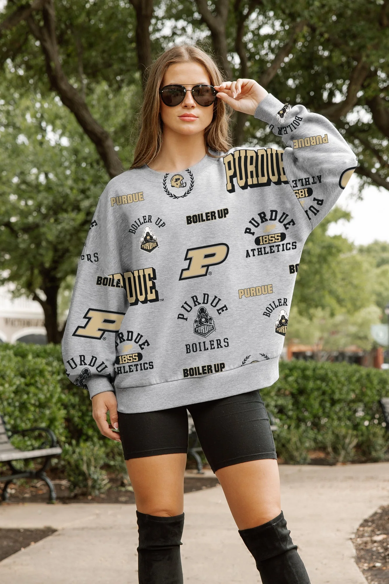 PURDUE BOILERMAKERS ALWAYS ON REPEAT PREMIUM FLEECE CREW SWEATSHIRT - Image 6