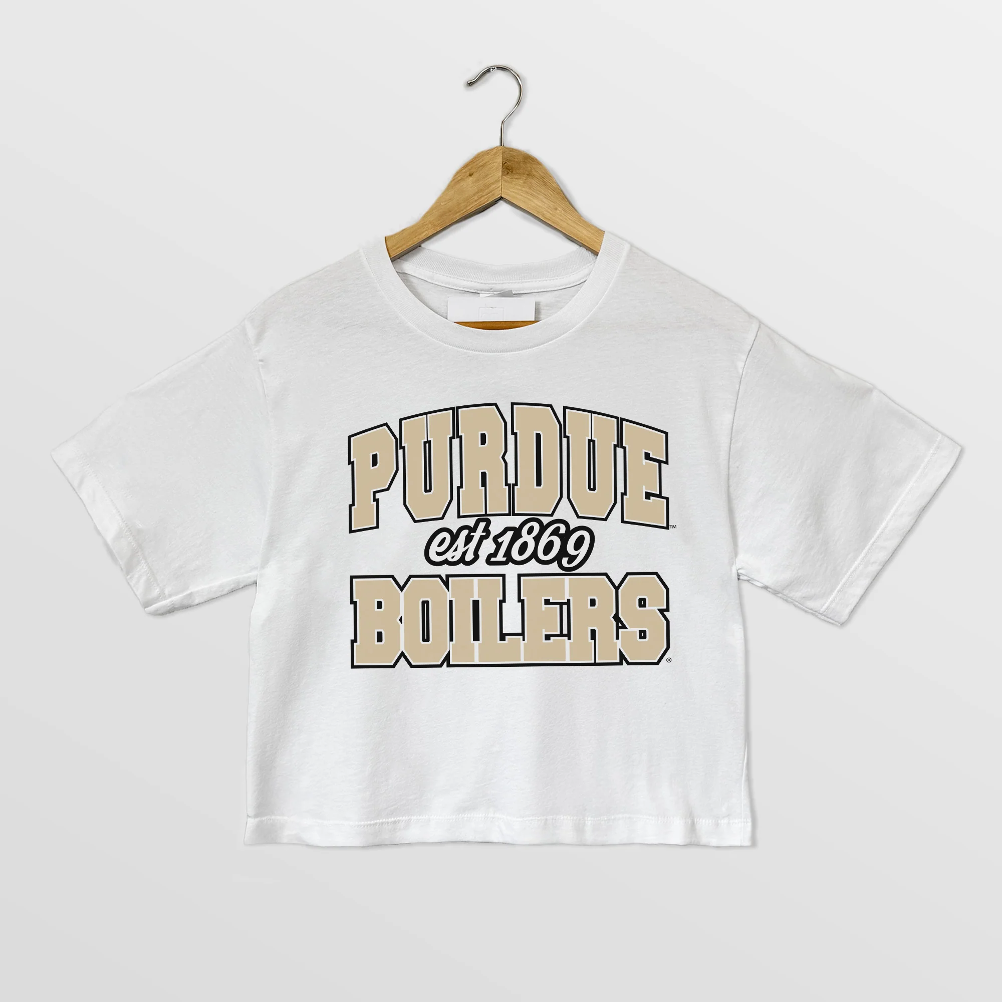 PURDUE BOILERMAKERS DEEP ROOTS BOXY FIT WOMEN'S CROPPED TEE