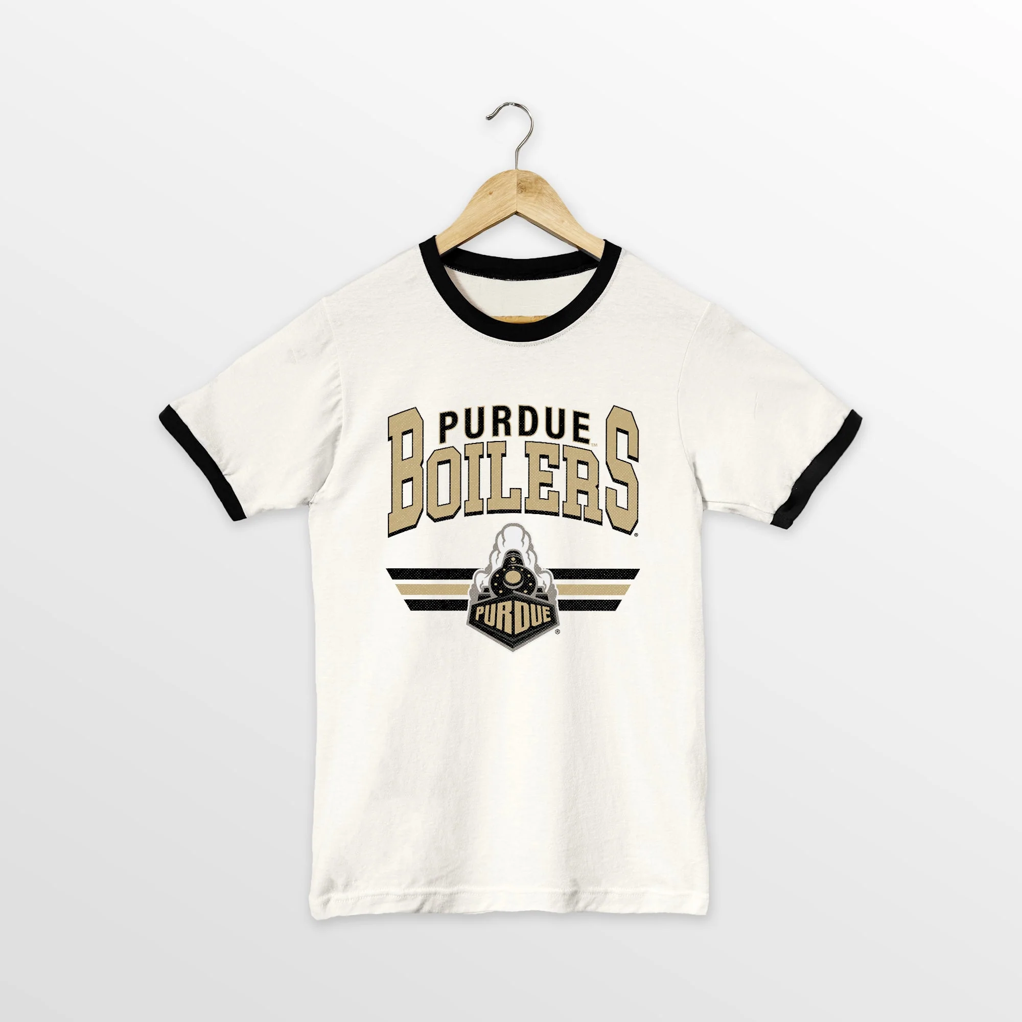 PURDUE BOILERMAKERS SWIFT STRIKE VINTAGE RINGER TEE