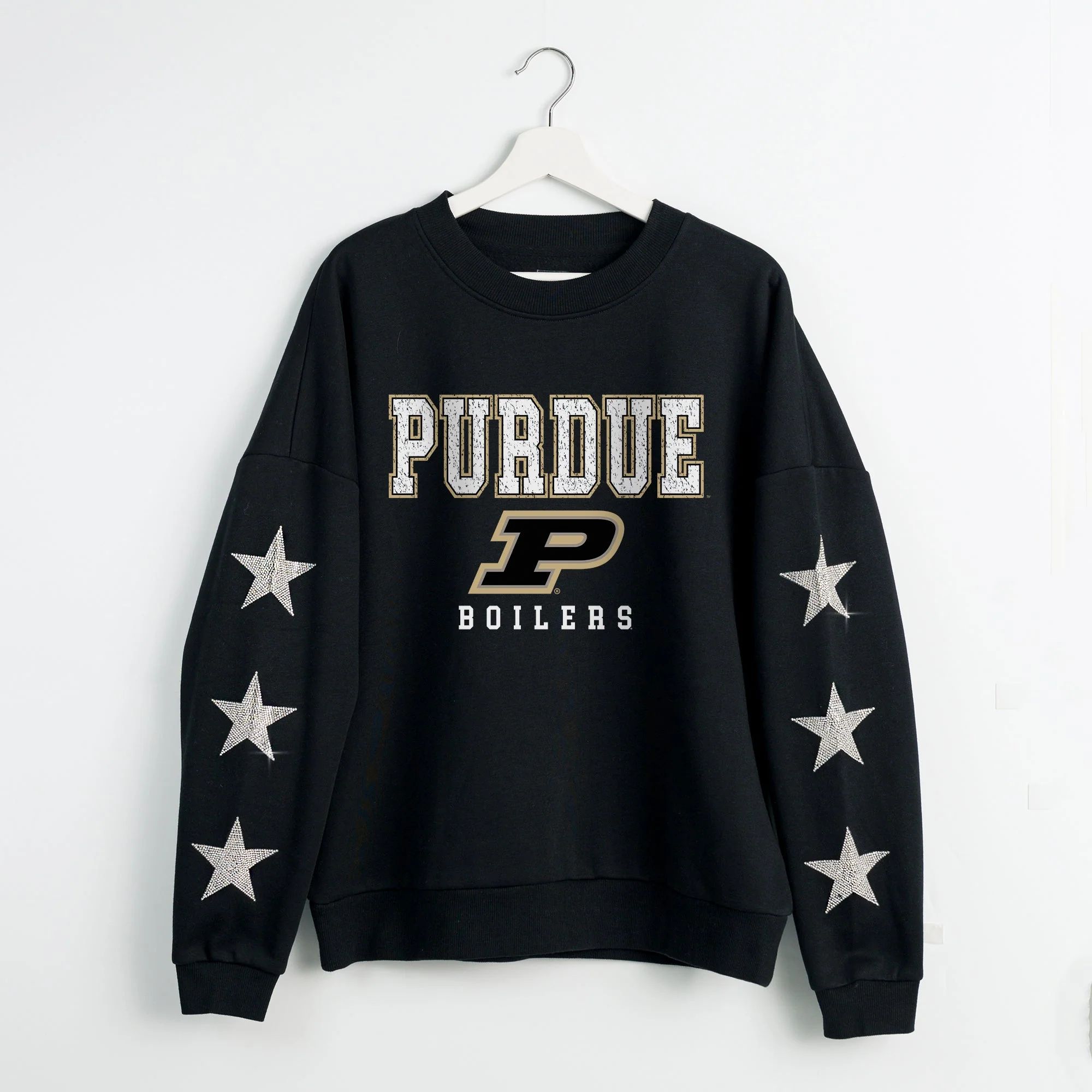 PURDUE BOILERMAKERS VELOCITY STAR EMBELLISHED CREW SWEATSHIRT - Image 8