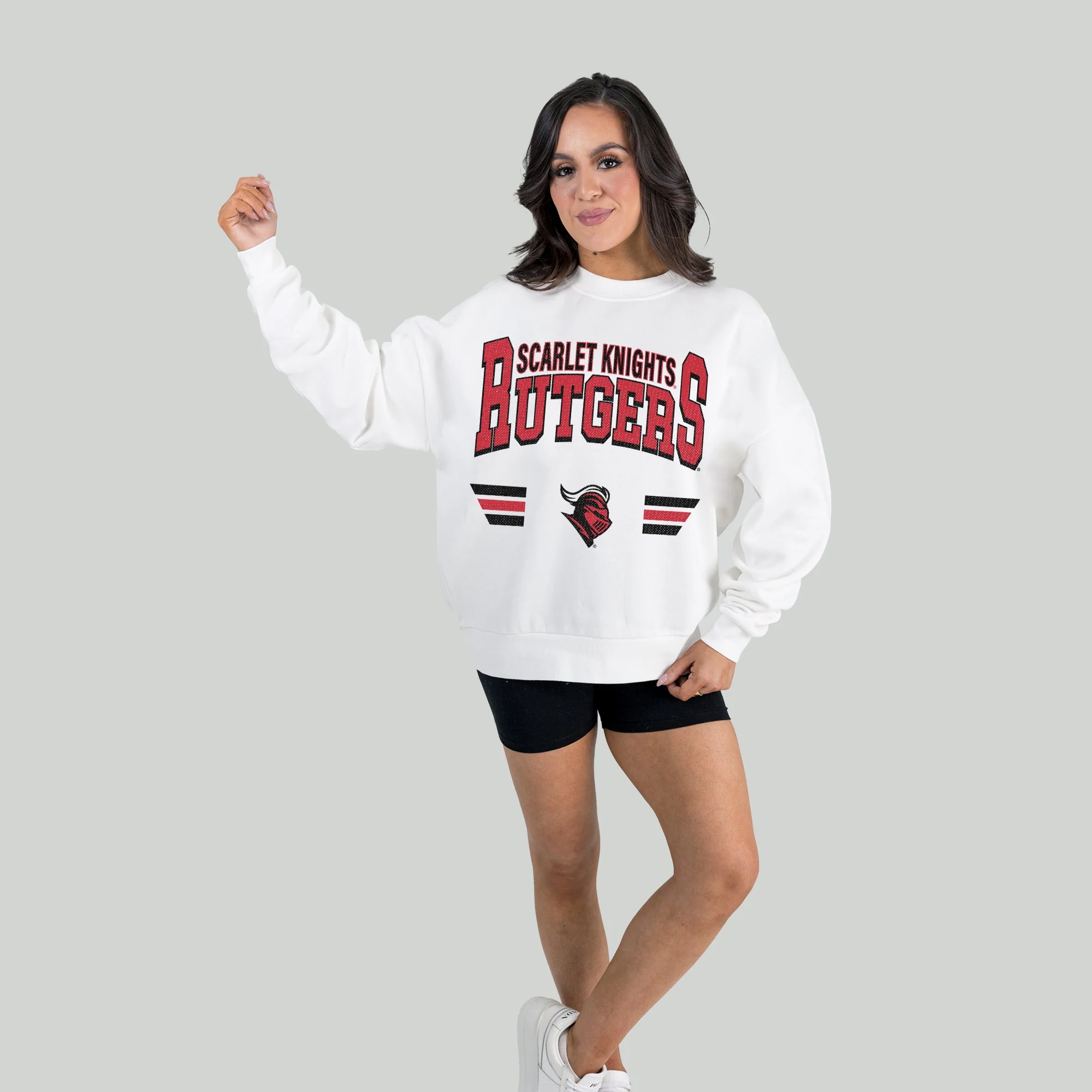 RUTGERS SCARLET KNIGHTS SWIFT STRIKE PREMIUM FLEECE DROP SHOULDER CREWNECK PULLOVER - Image 4