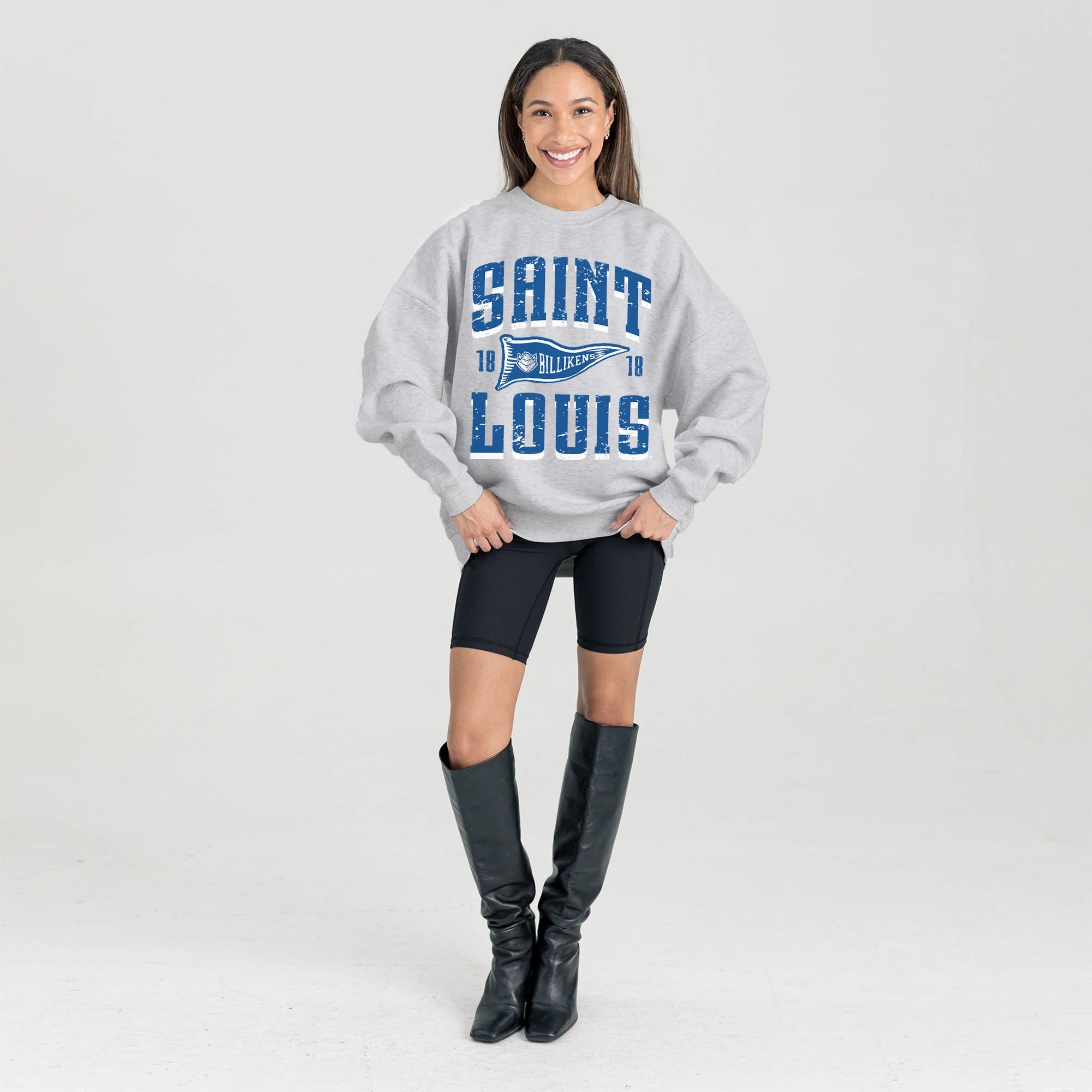 SAINT LOUIS BILLIKENS PENNANT PRIDE PREMIUM FLEECE DROP SHOULDER CREWNECK PULLOVER - Image 6