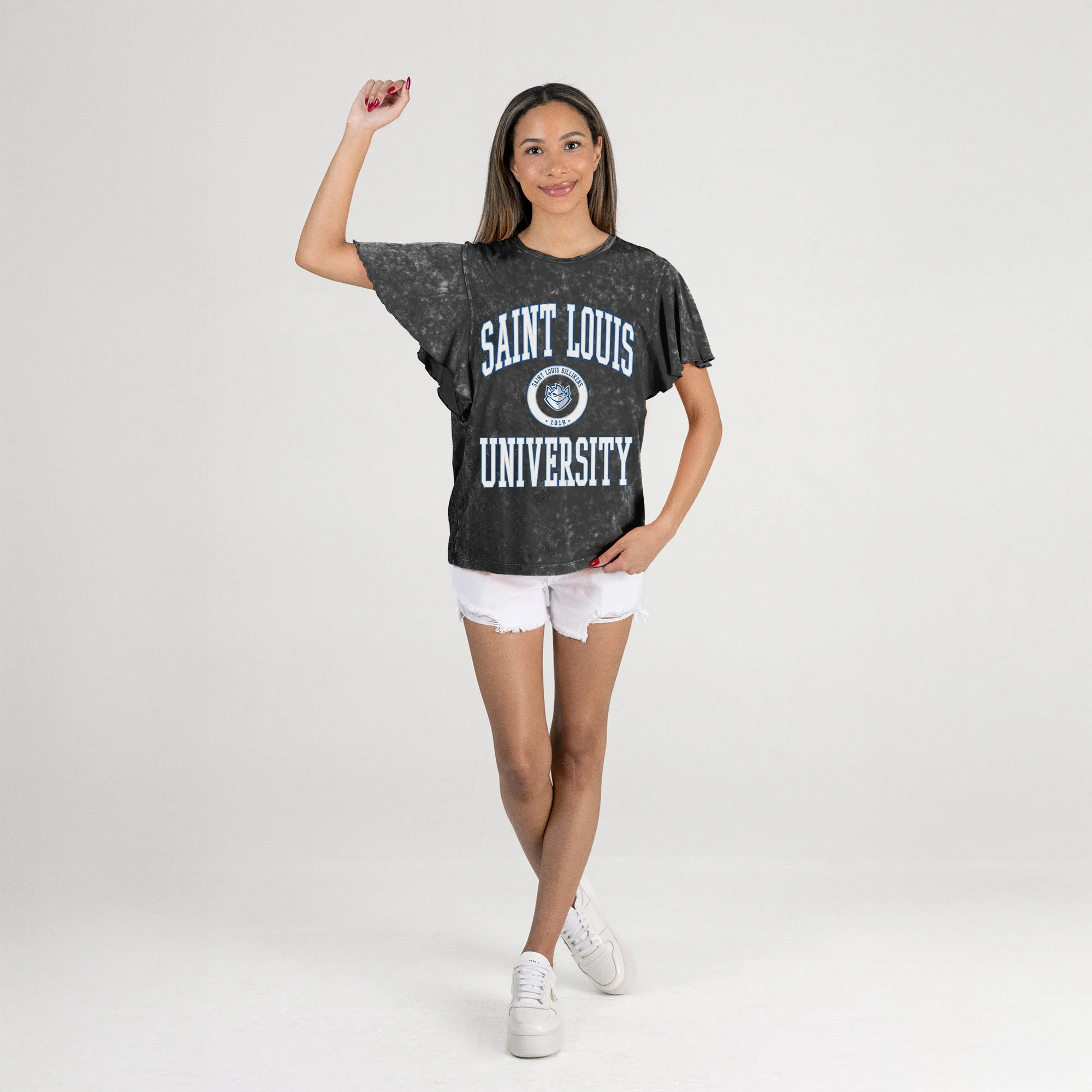 SAINT LOUIS BILLIKENS VICTORY MODE FLUTTER SLEEVE TEE IN BLACK - Image 6
