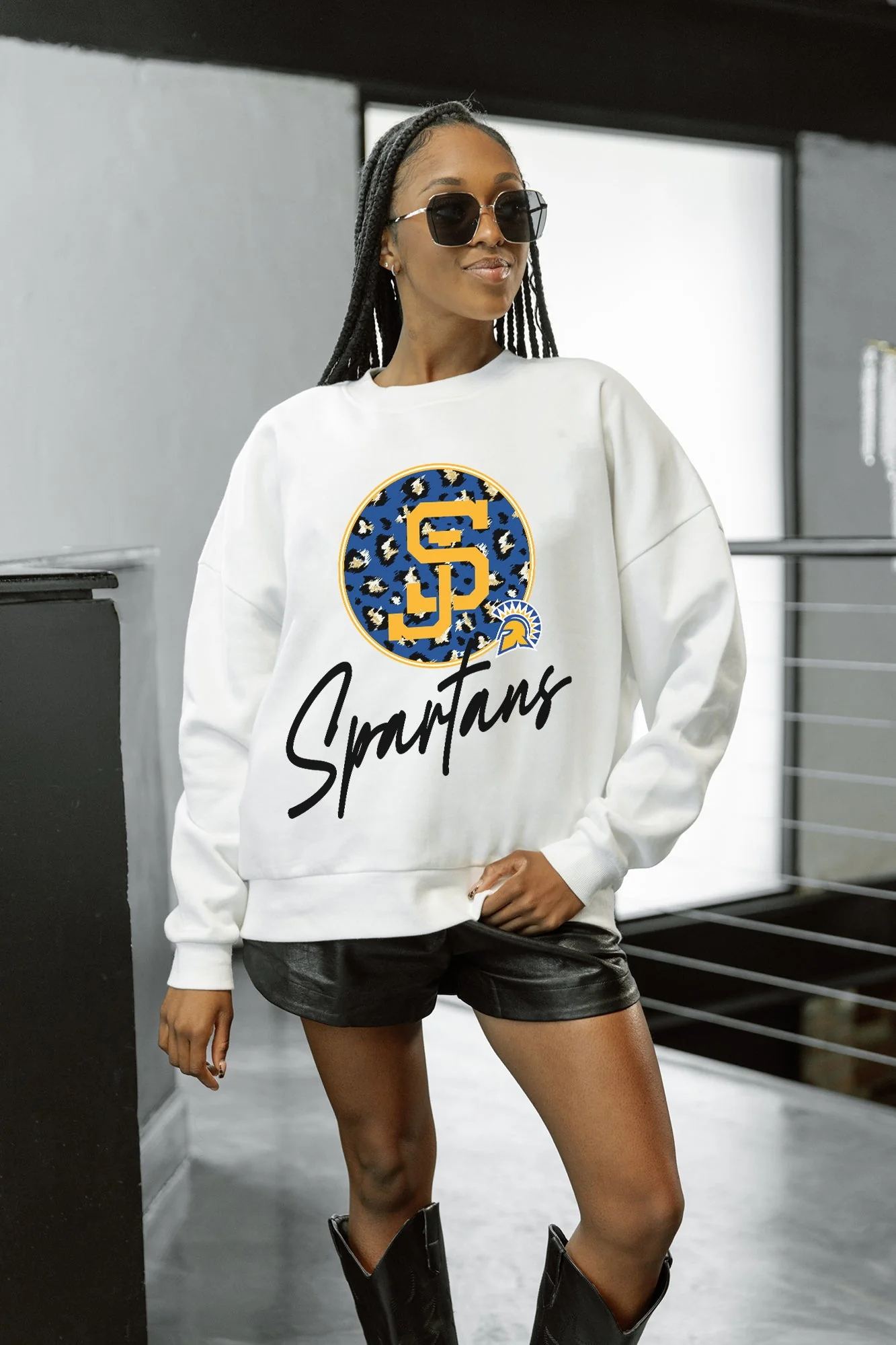 SAN JOSE STATE SPARTANS WILD BREAKTHROUGH PREMIUM FLEECE CREWNECK PULLOVER - Image 3