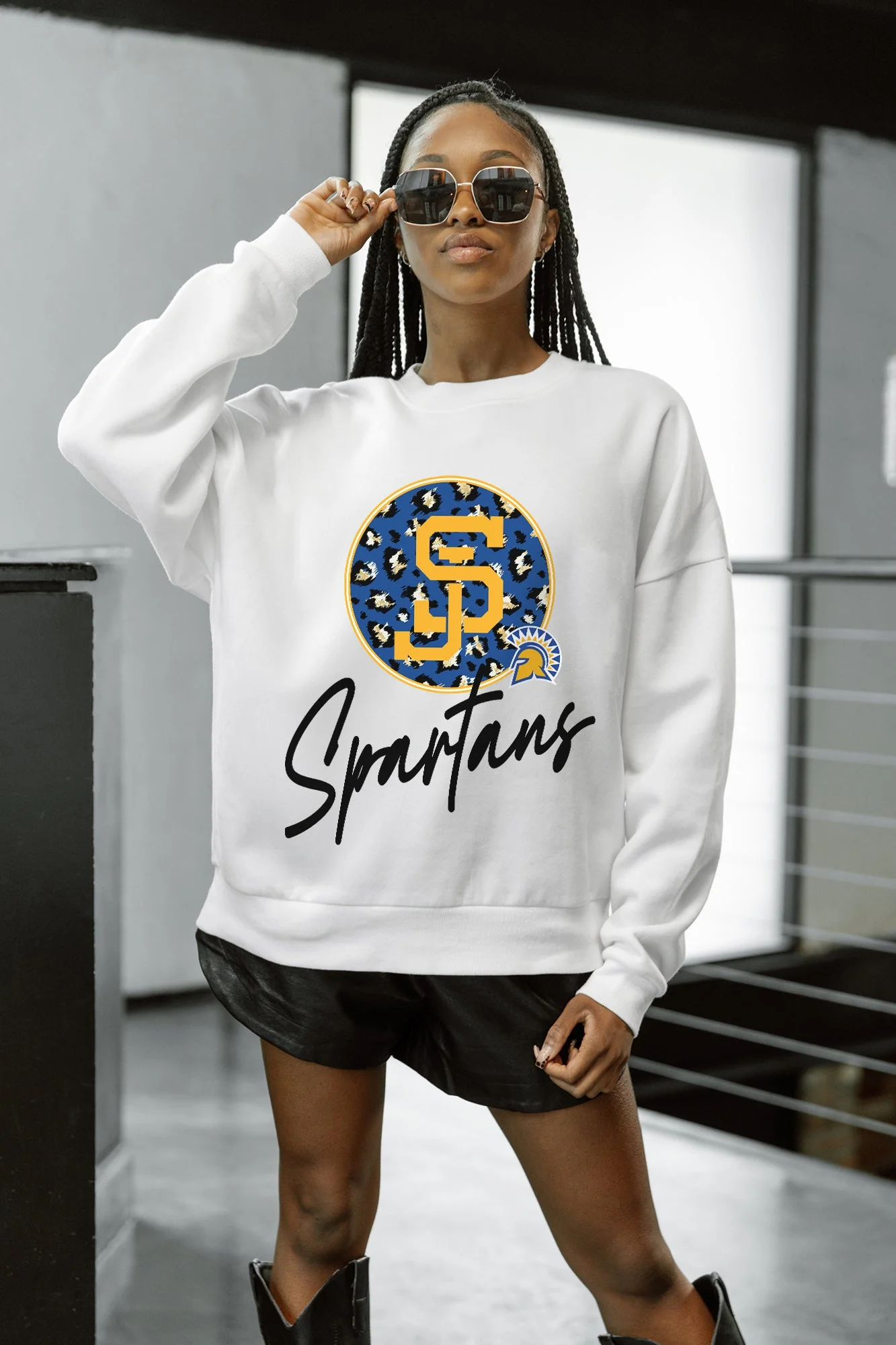 SAN JOSE STATE SPARTANS WILD BREAKTHROUGH PREMIUM FLEECE CREWNECK PULLOVER - Image 4
