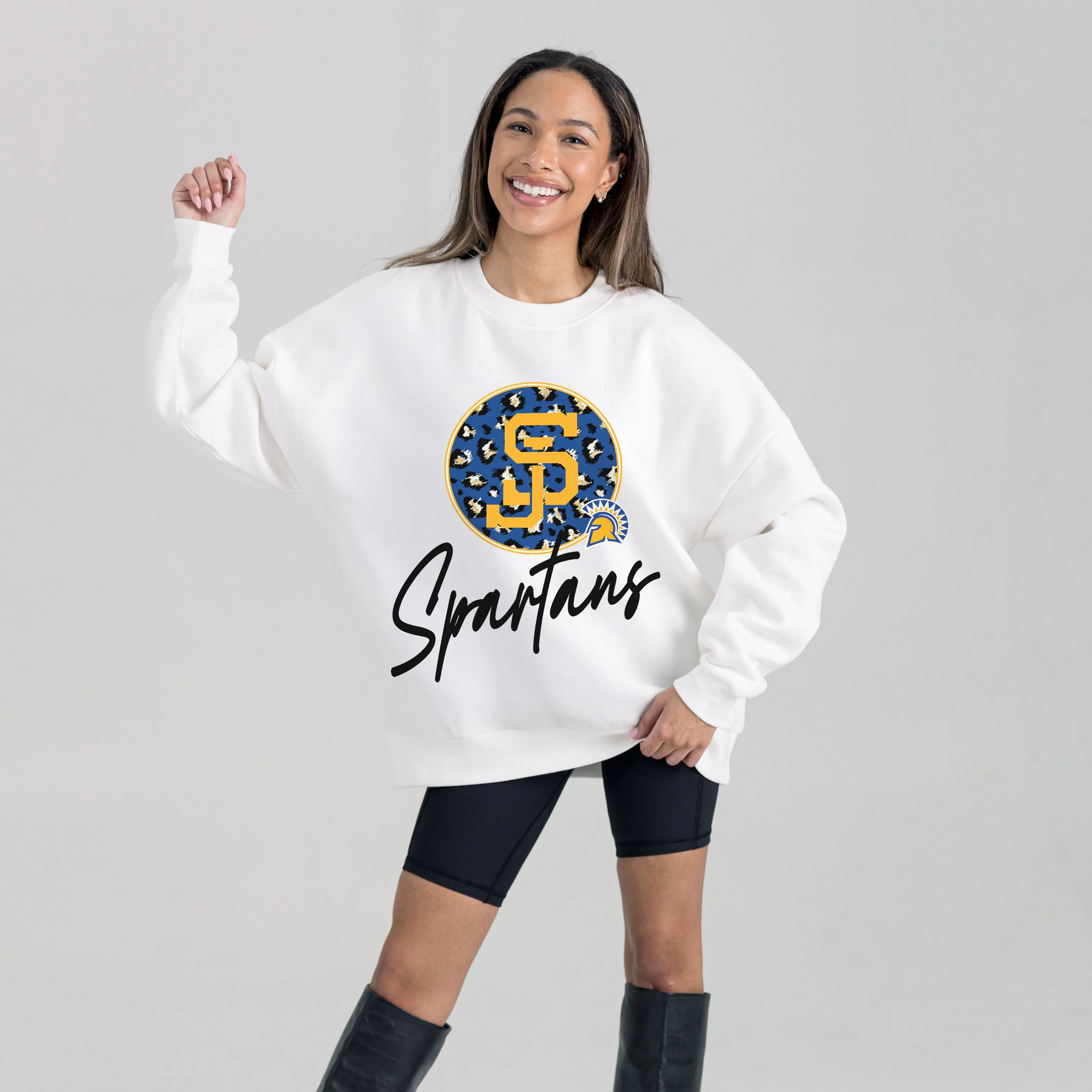SAN JOSE STATE SPARTANS WILD BREAKTHROUGH PREMIUM FLEECE CREWNECK PULLOVER - Image 5