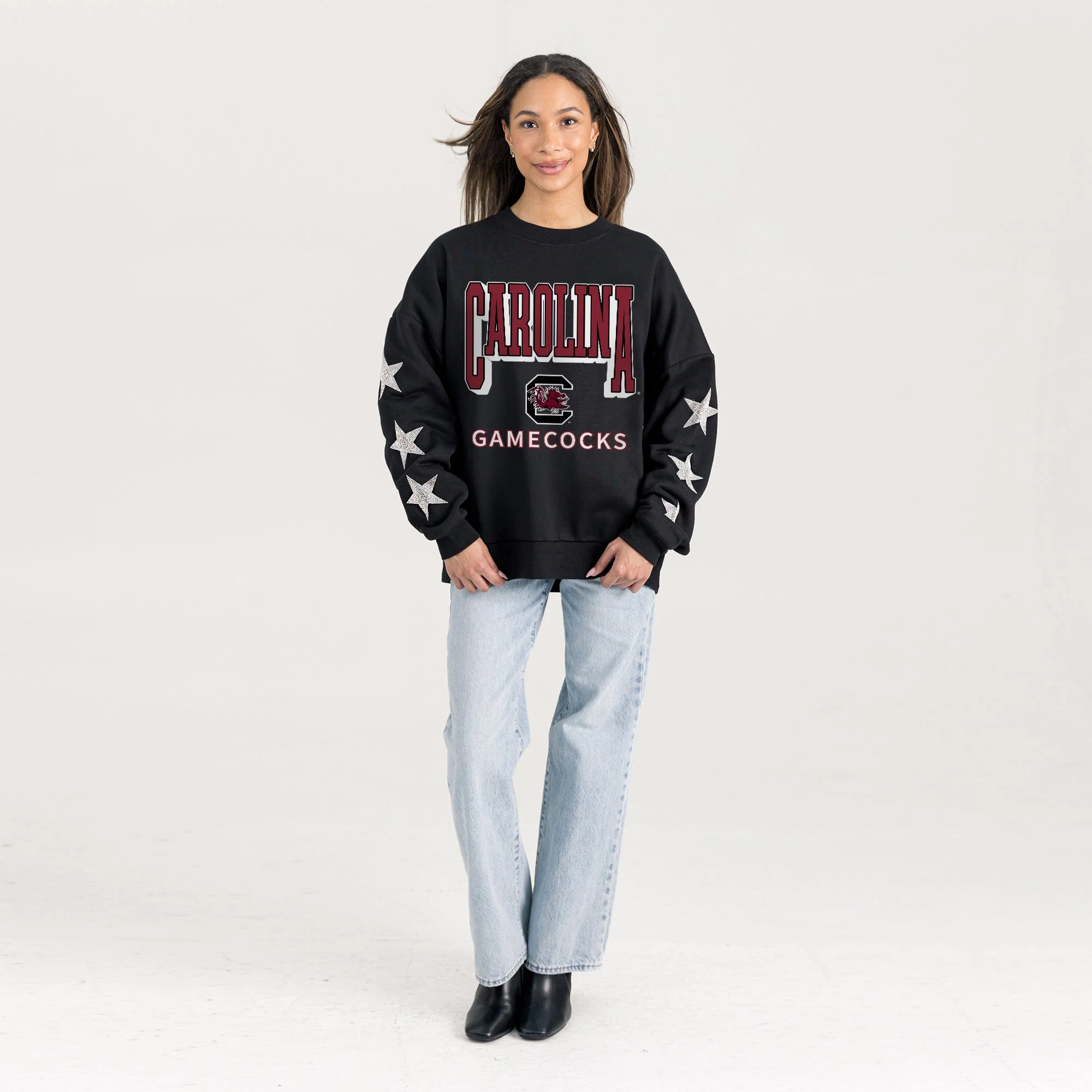 SOUTH CAROLINA GAMECOCKS PURE VICTORY EMBELLISHED STAR SLEEVE CREWNECK PULLOVER - Image 4