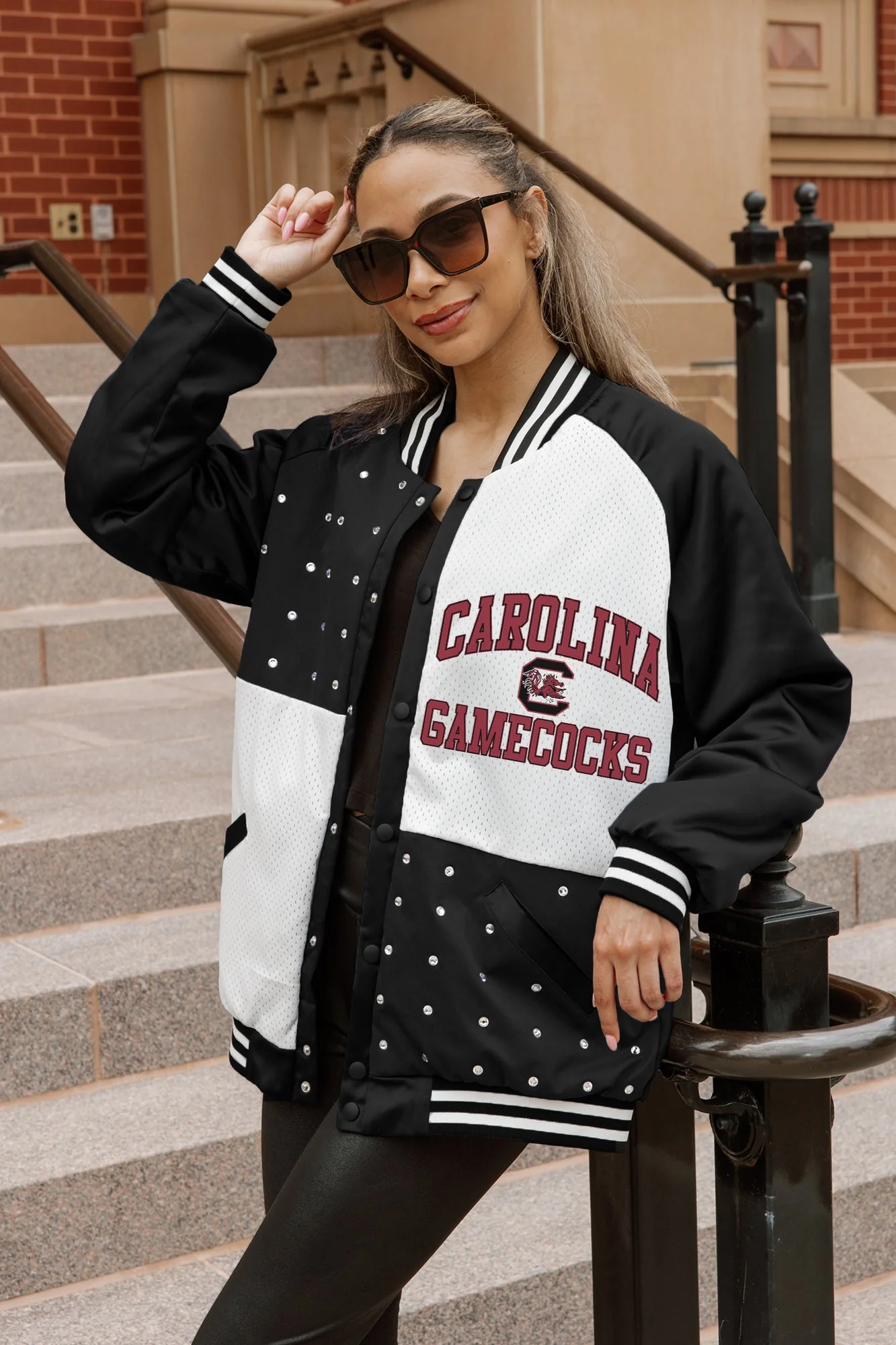 SOUTH CAROLINA GAMECOCKS REFINED RIVALRY THROWBACK VARSITY BOMBER JACKET