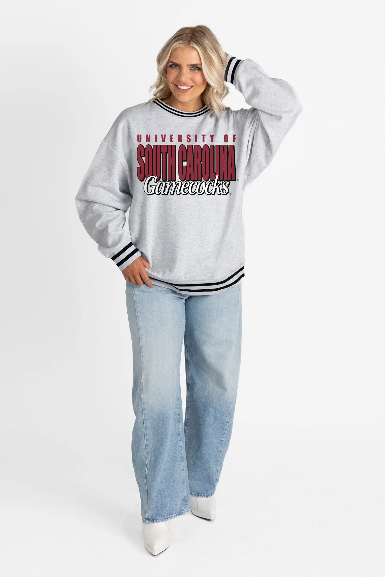 SOUTH CAROLINA GAMECOCKS SHOWDOWN CREW FLEECE RINGER SWEATSHIRT - Image 6