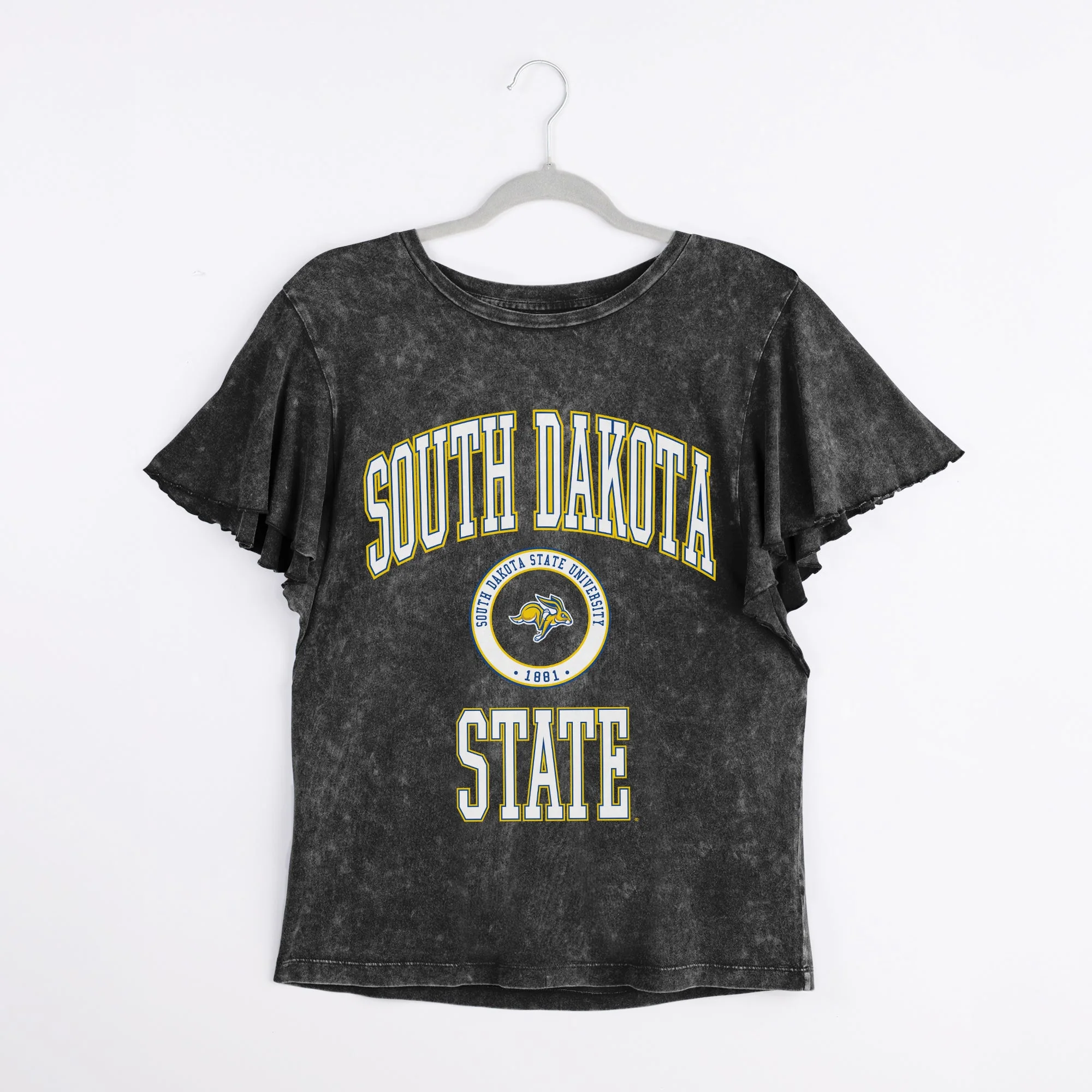 SOUTH DAKOTA STATE JACKRABBITS VICTORY MODE FLUTTER SLEEVE TEE IN BLACK - Image 8