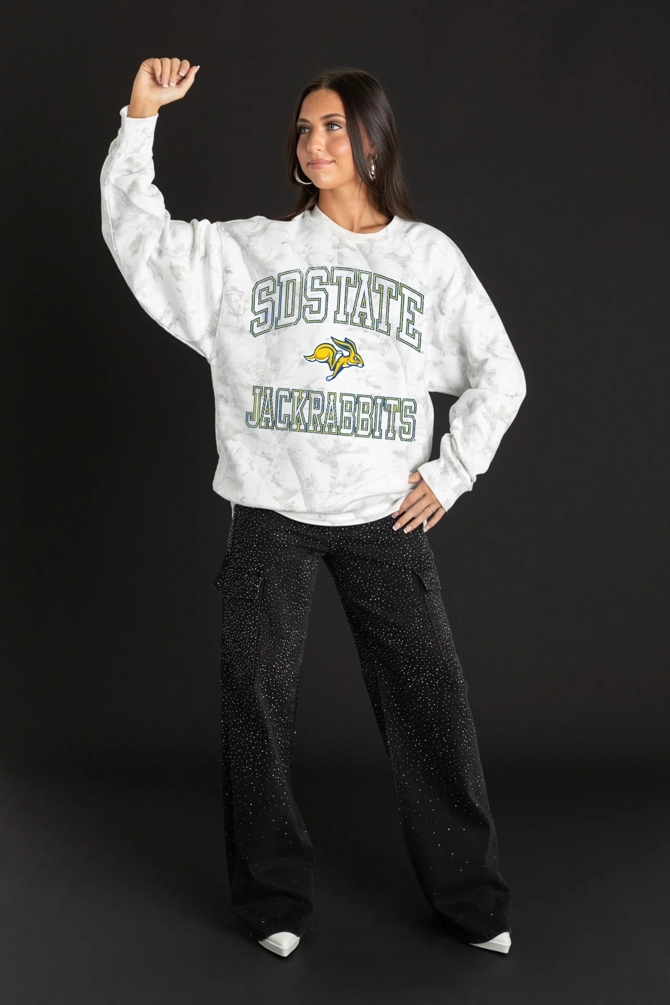 SOUTH DAKOTA STATE JACKRABBITS WHITEOUT PREMIUM DROP SHOULDER CAMO PULLOVER - Image 4