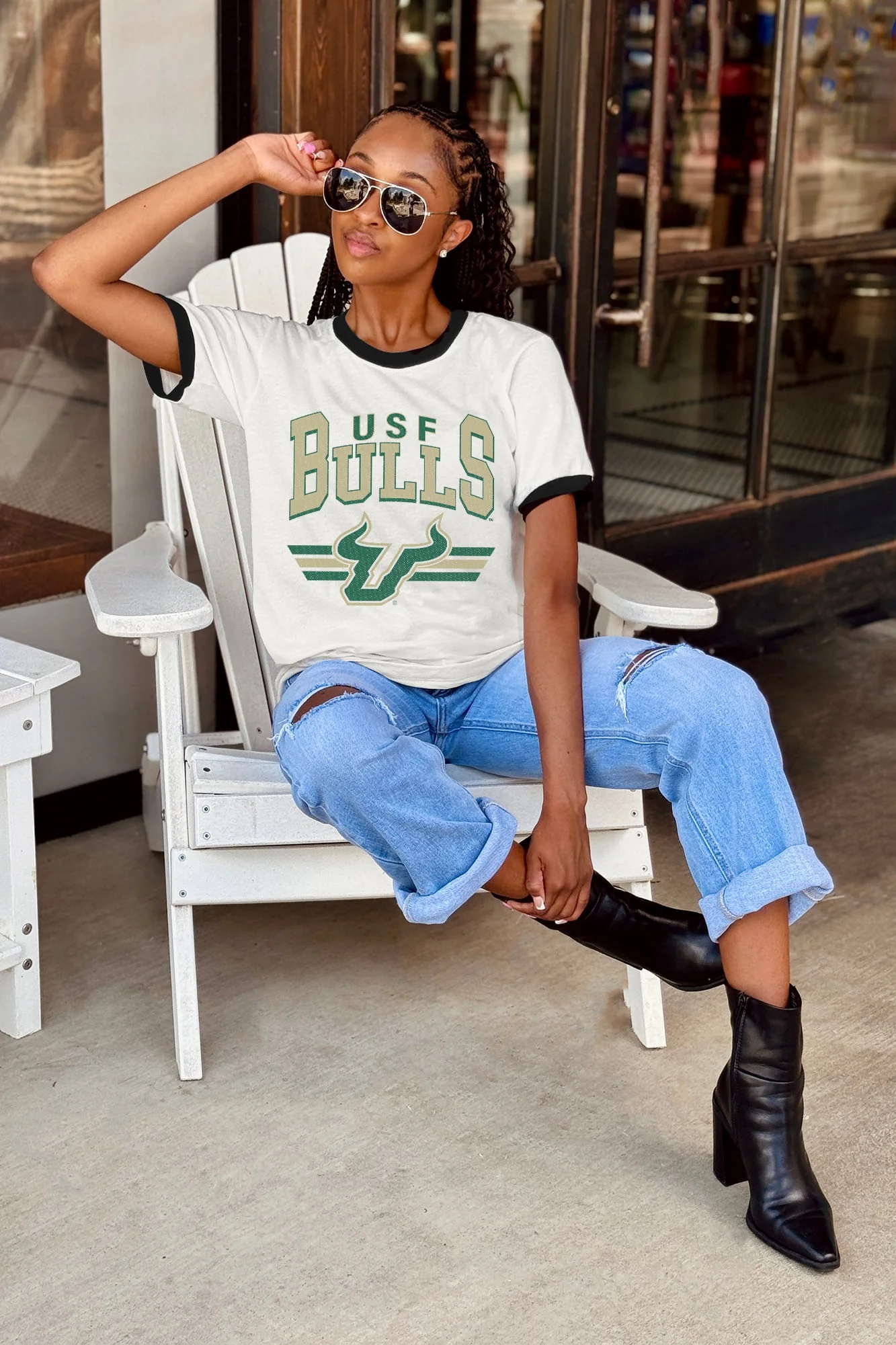 SOUTH FLORIDA BULLS SWIFT STRIKE VINTAGE RINGER TEE - Image 3