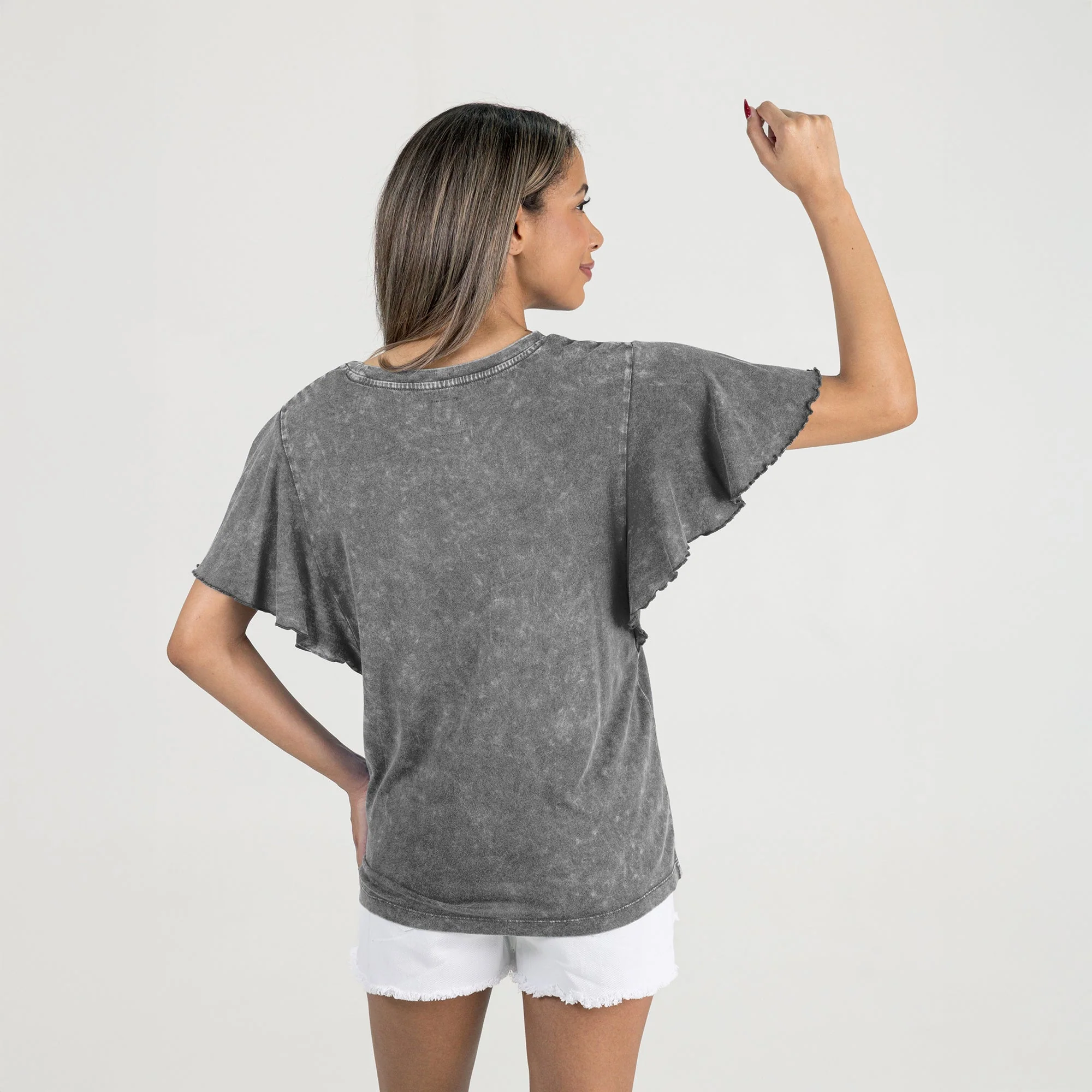 SOUTH FLORIDA BULLS VICTORY MODE FLUTTER SLEEVE TEE IN GREY - Image 5