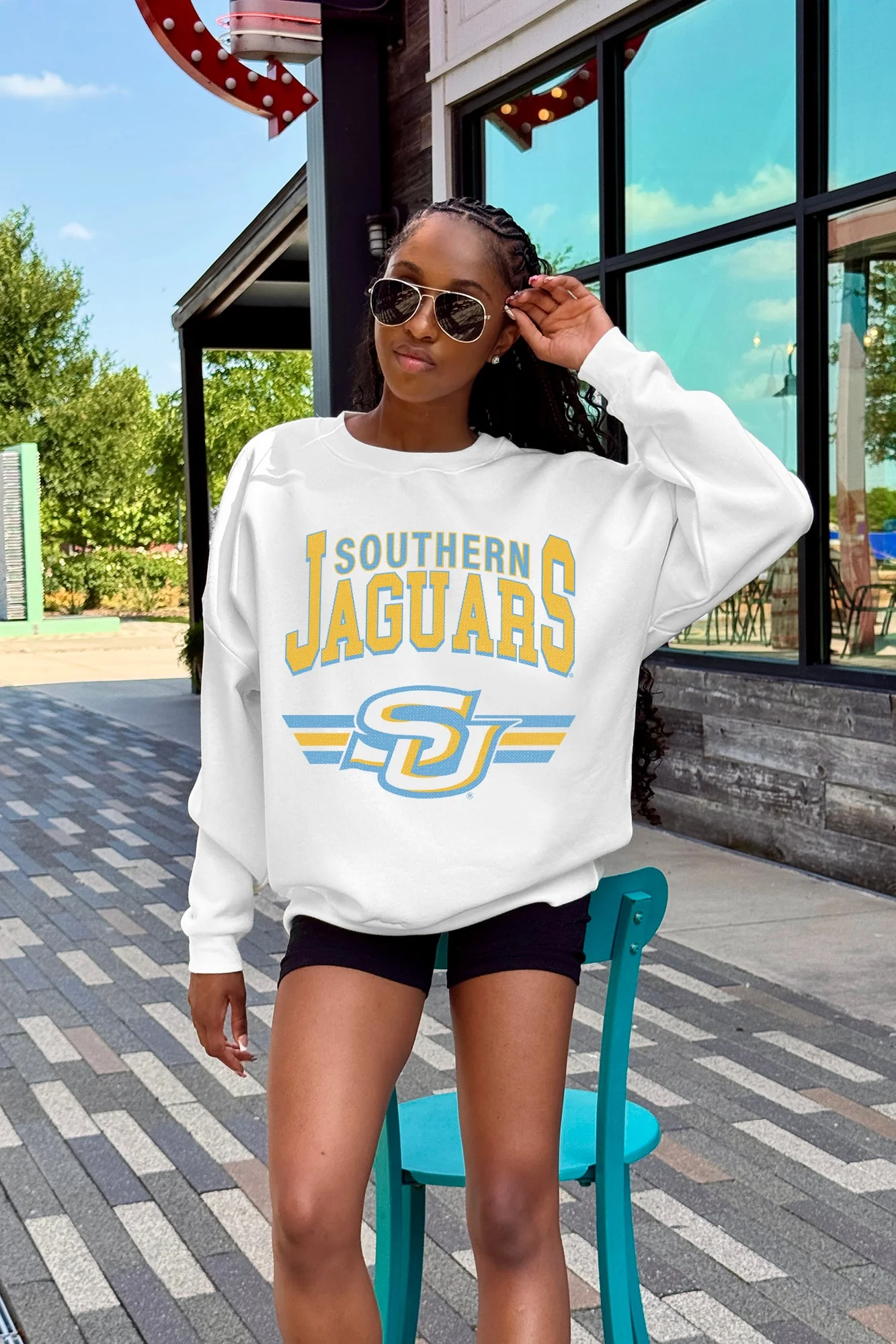 SOUTHERN JAGUARS SWIFT STRIKE PREMIUM FLEECE DROP SHOULDER CREWNECK PULLOVER - Image 2