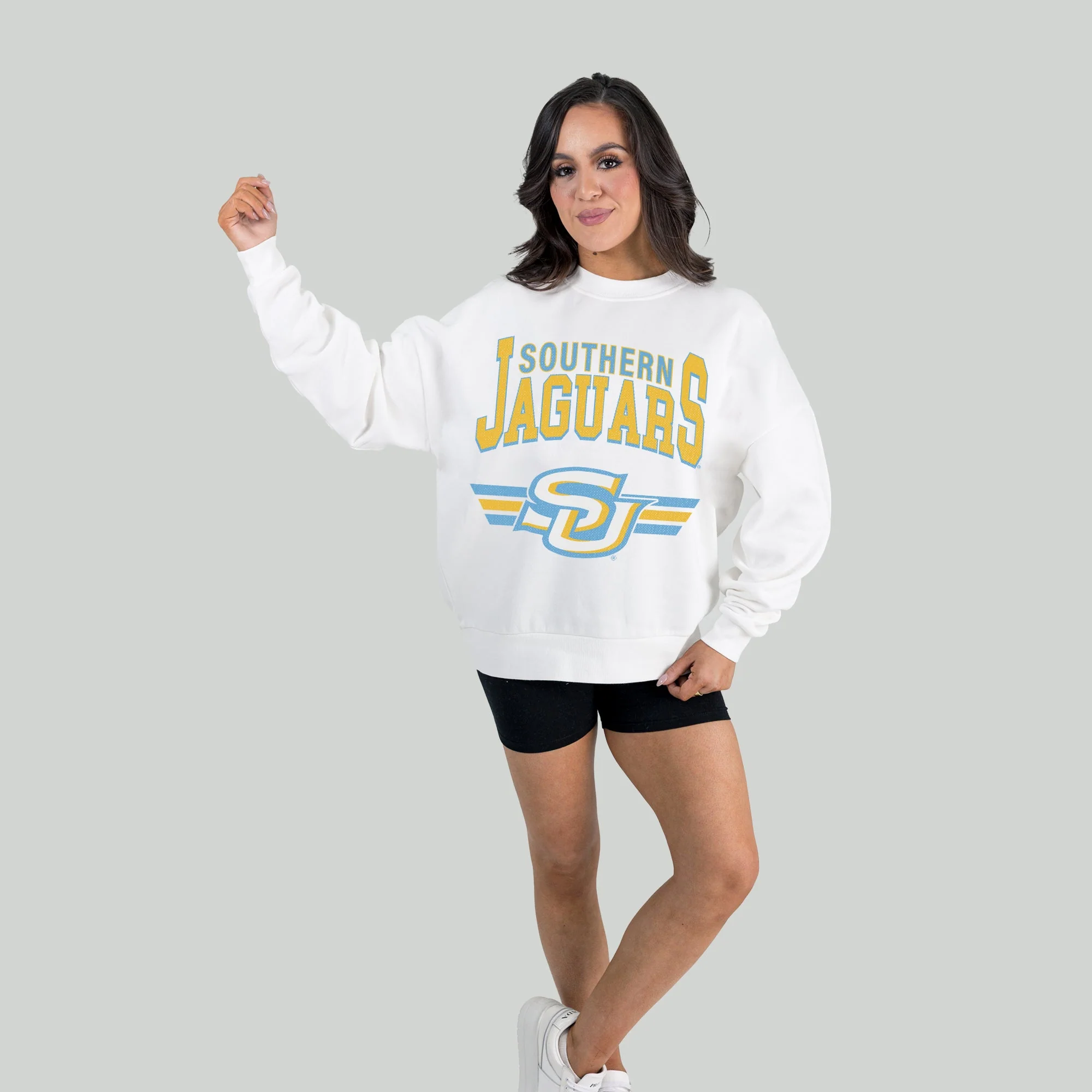SOUTHERN JAGUARS SWIFT STRIKE PREMIUM FLEECE DROP SHOULDER CREWNECK PULLOVER - Image 4