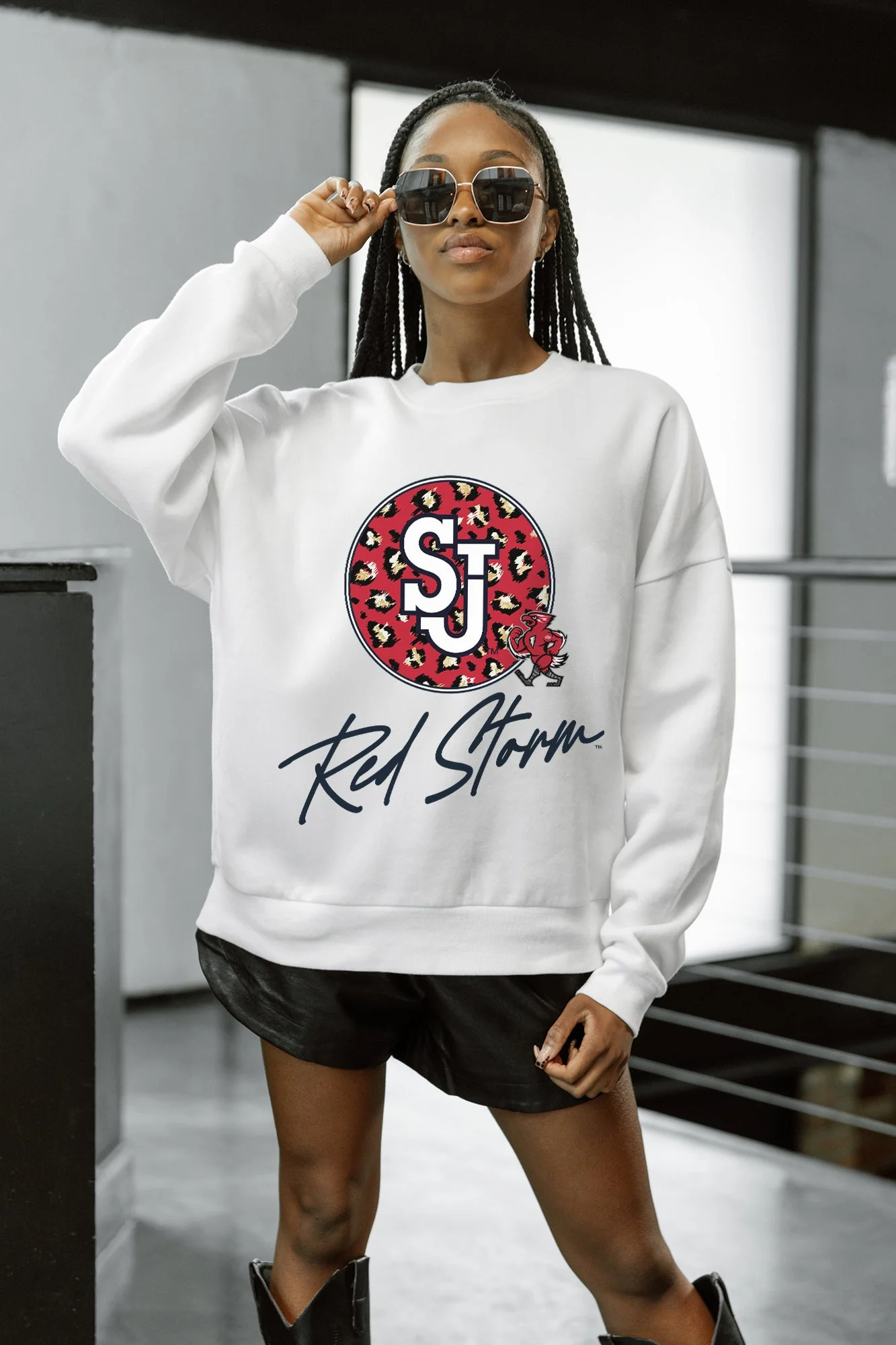 ST. JOHN'S RED STORM WILD BREAKTHROUGH PREMIUM FLEECE CREWNECK PULLOVER - Image 4