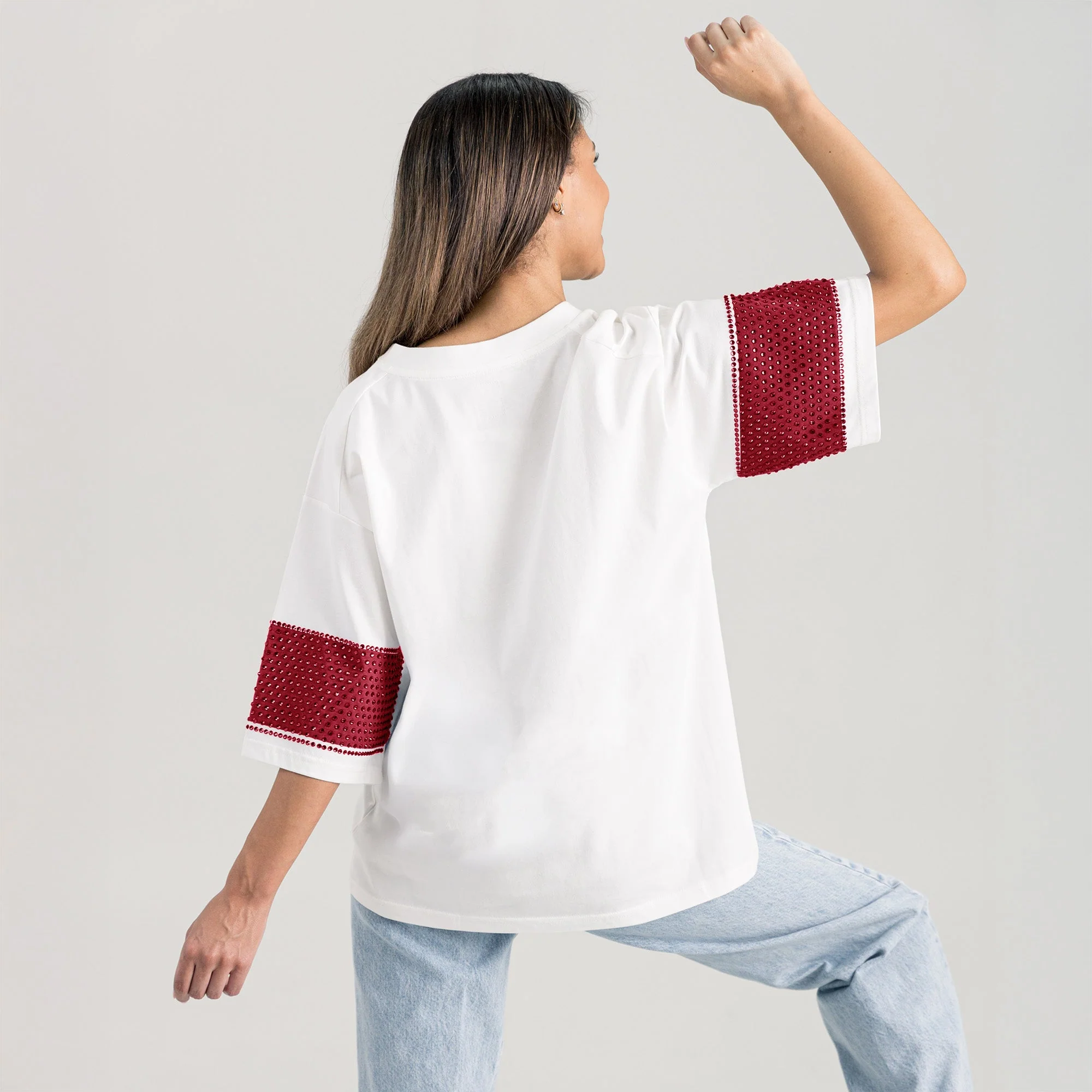STANFORD CARDINAL DOMINANCE RHINESTONE STRIPE VARSITY TEE - Image 7