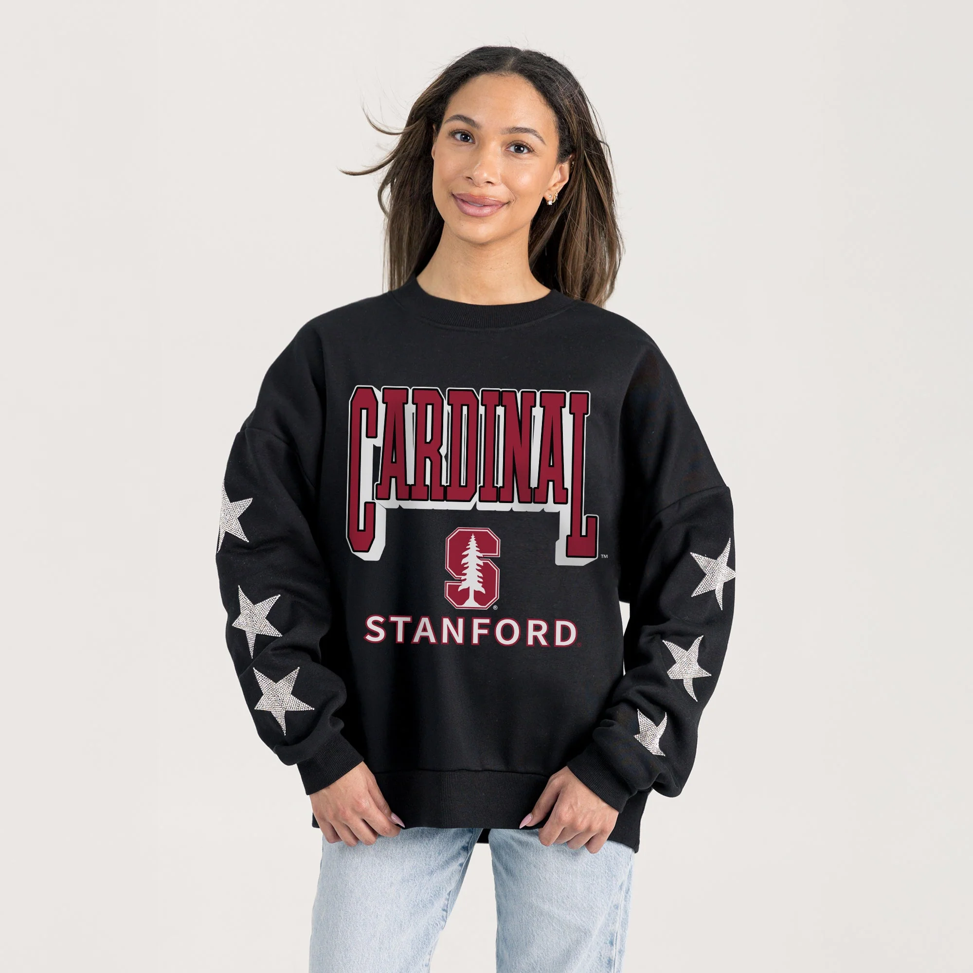 STANFORD CARDINAL PURE VICTORY EMBELLISHED STAR SLEEVE CREWNECK PULLOVER - Image 2