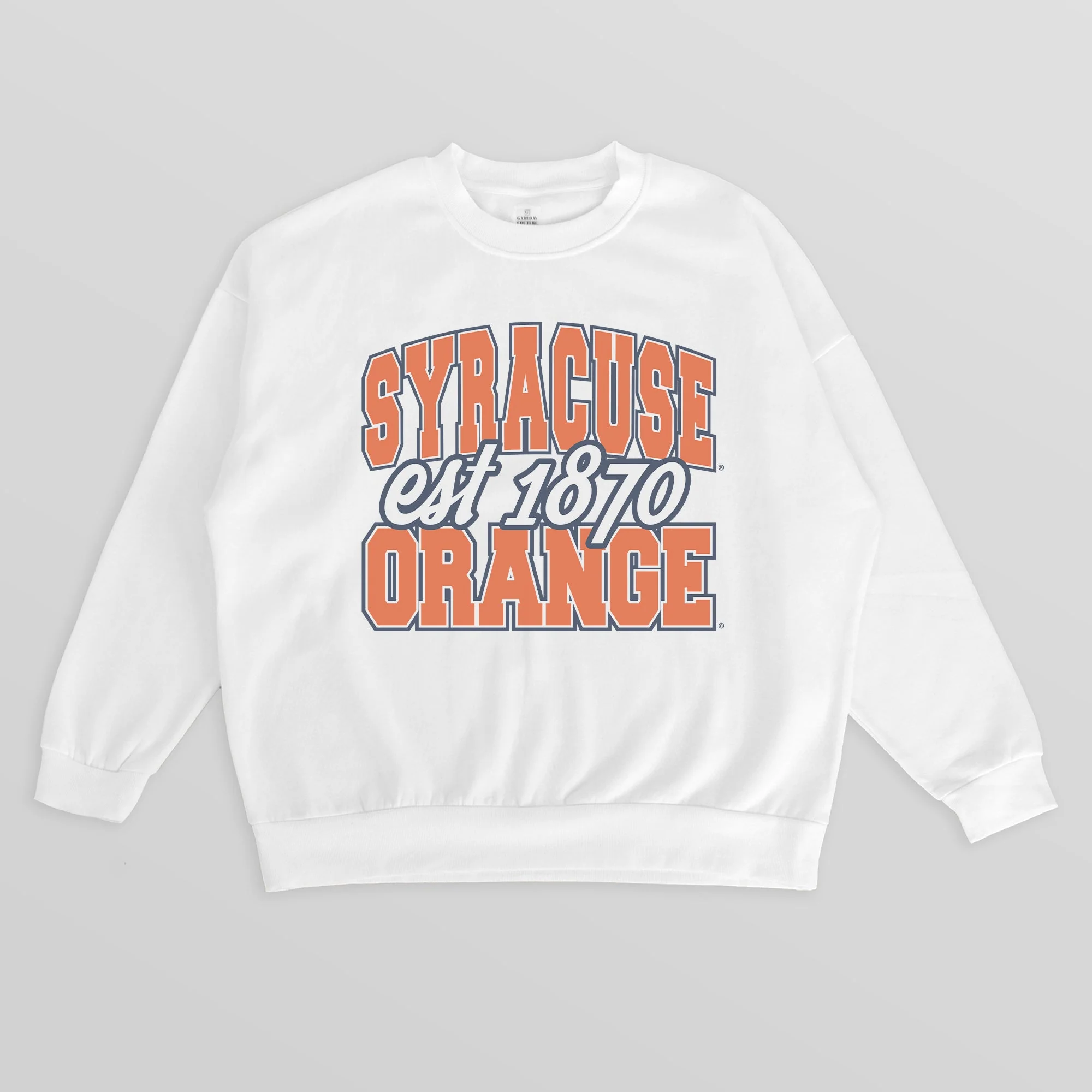 SYRACUSE ORANGE FADED FORMATION PREMIUM FLEECE DROP SHOULDER CREWNECK PULLOVER