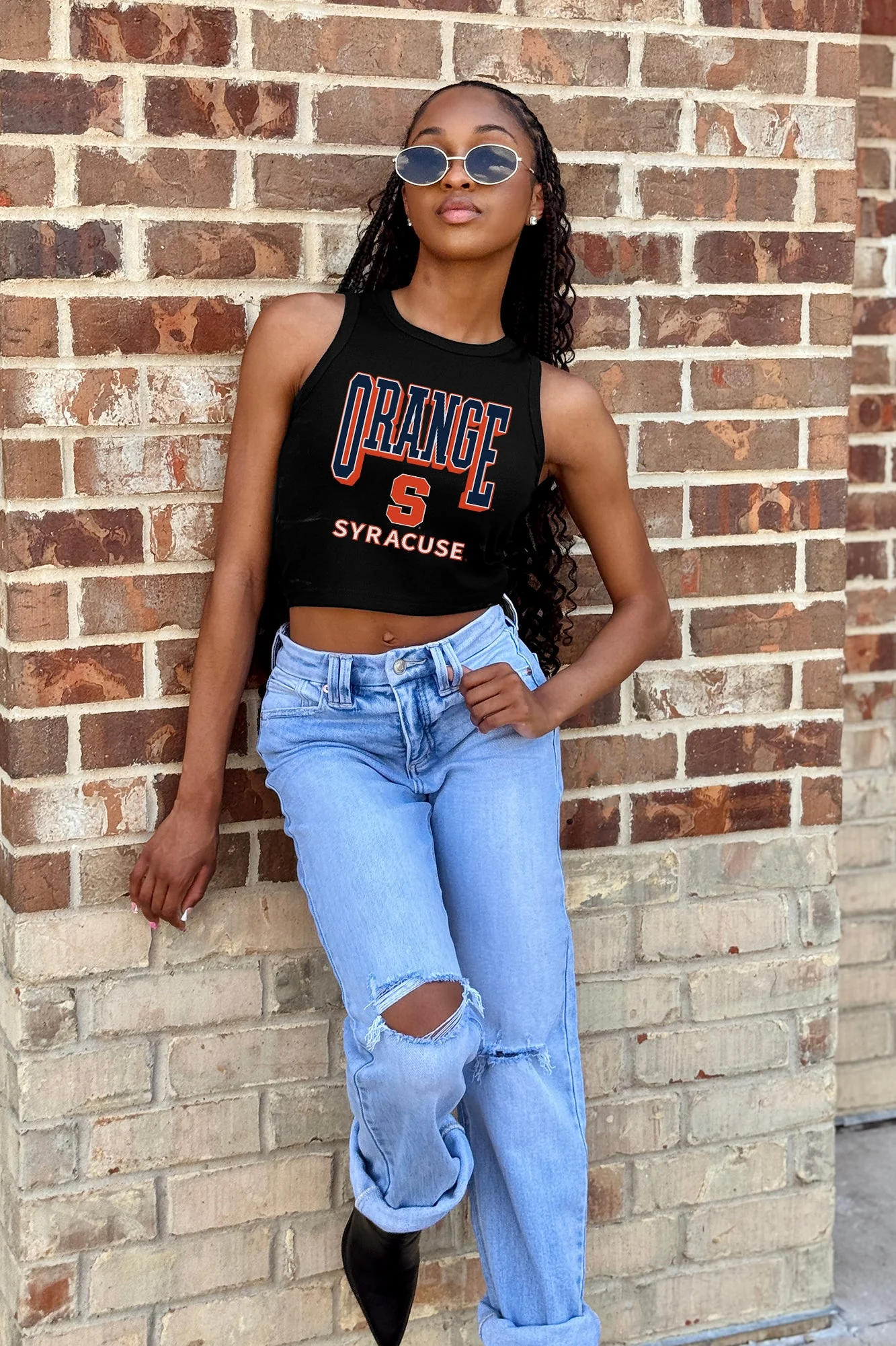 SYRACUSE ORANGE PURE VICTORY ESSENTIAL RIBBED CROP TANK - Image 3