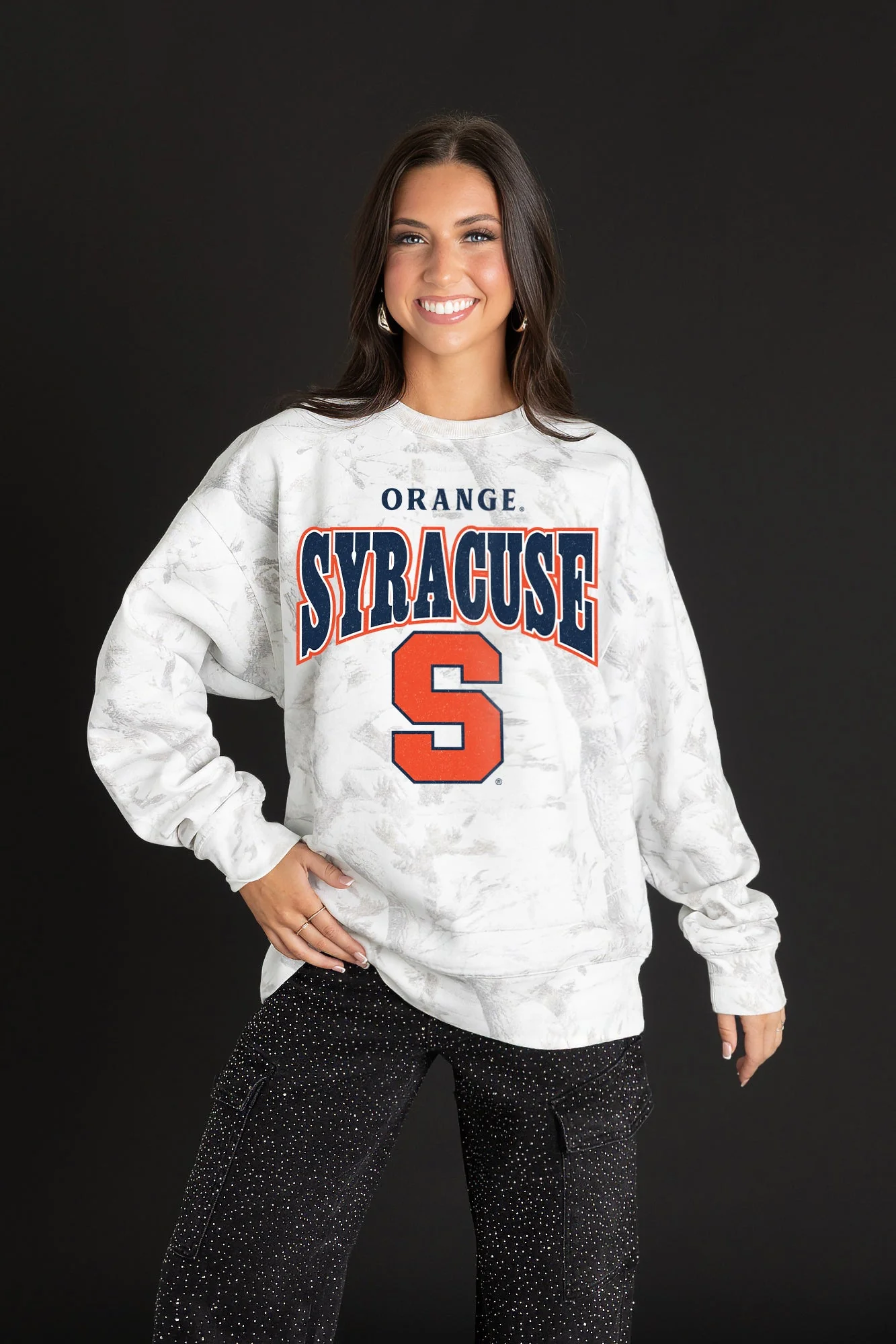 SYRACUSE ORANGE RALLY READY PREMIUM DROP SHOULDER CAMO PULLOVER