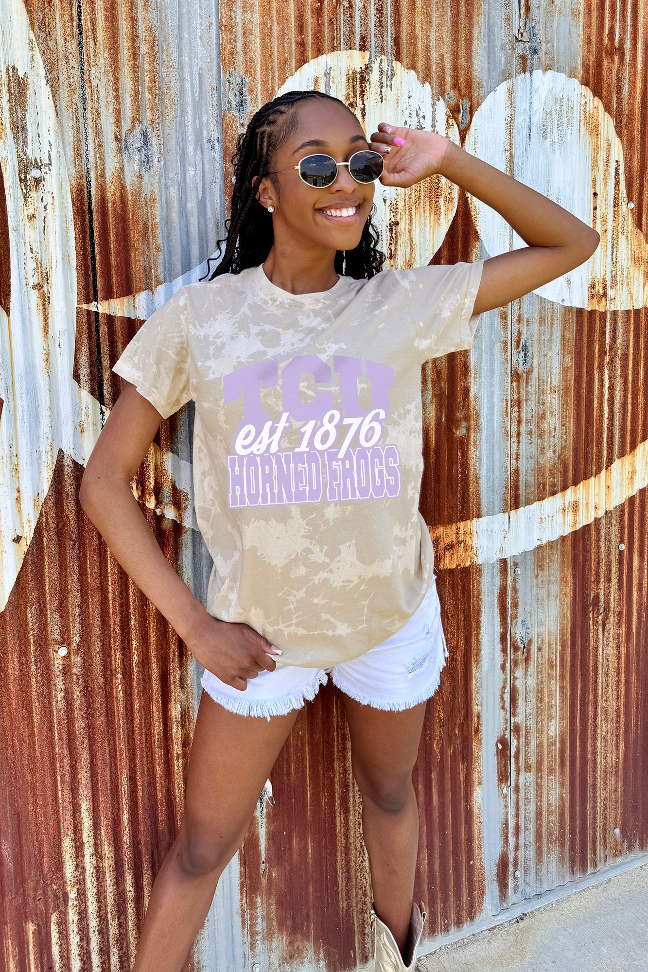 TCU HORNED FROGS DEEP ROOTS BLEACH WASH TEE - Image 3