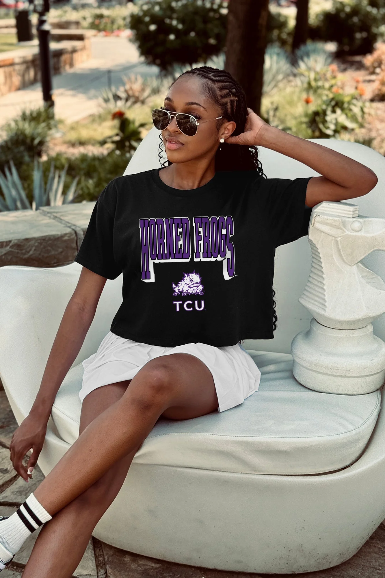 TCU HORNED FROGS PURE VICTORY CLASSIC CROP TEE - Image 3