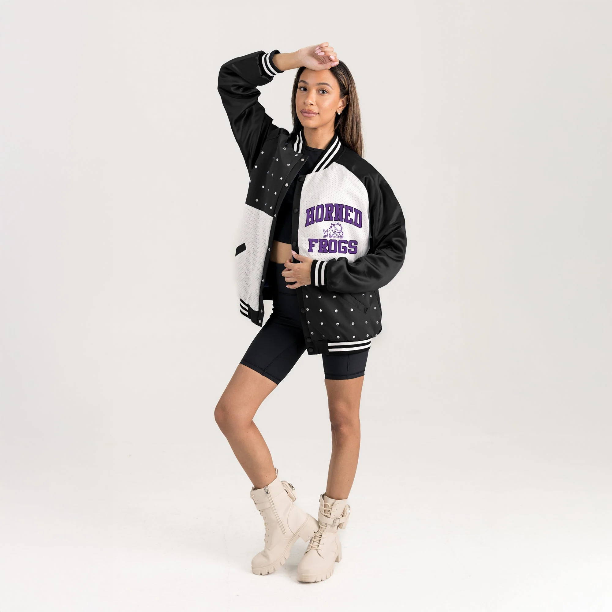 TCU HORNED FROGS REFINED RIVALRY THROWBACK VARSITY BOMBER JACKET - Image 5
