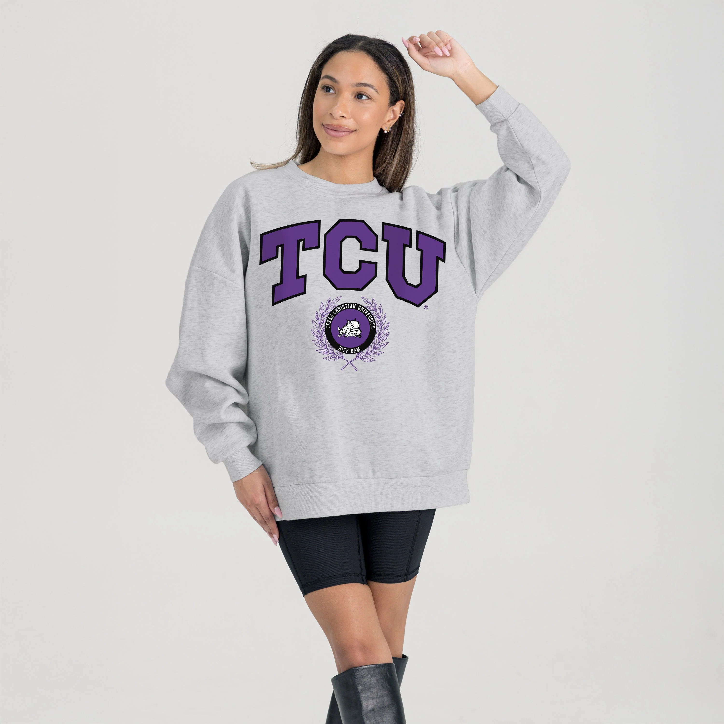 TCU HORNED FROGS TRADITION REFINED PREMIUM FLEECE CREWNECK PULLOVER - Image 6