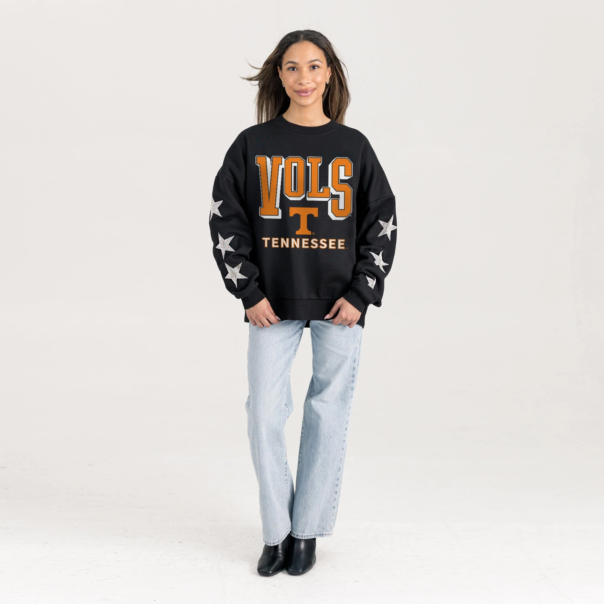 TENNESSEE VOLUNTEERS PURE VICTORY EMBELLISHED STAR SLEEVE CREWNECK PULLOVER - Image 4