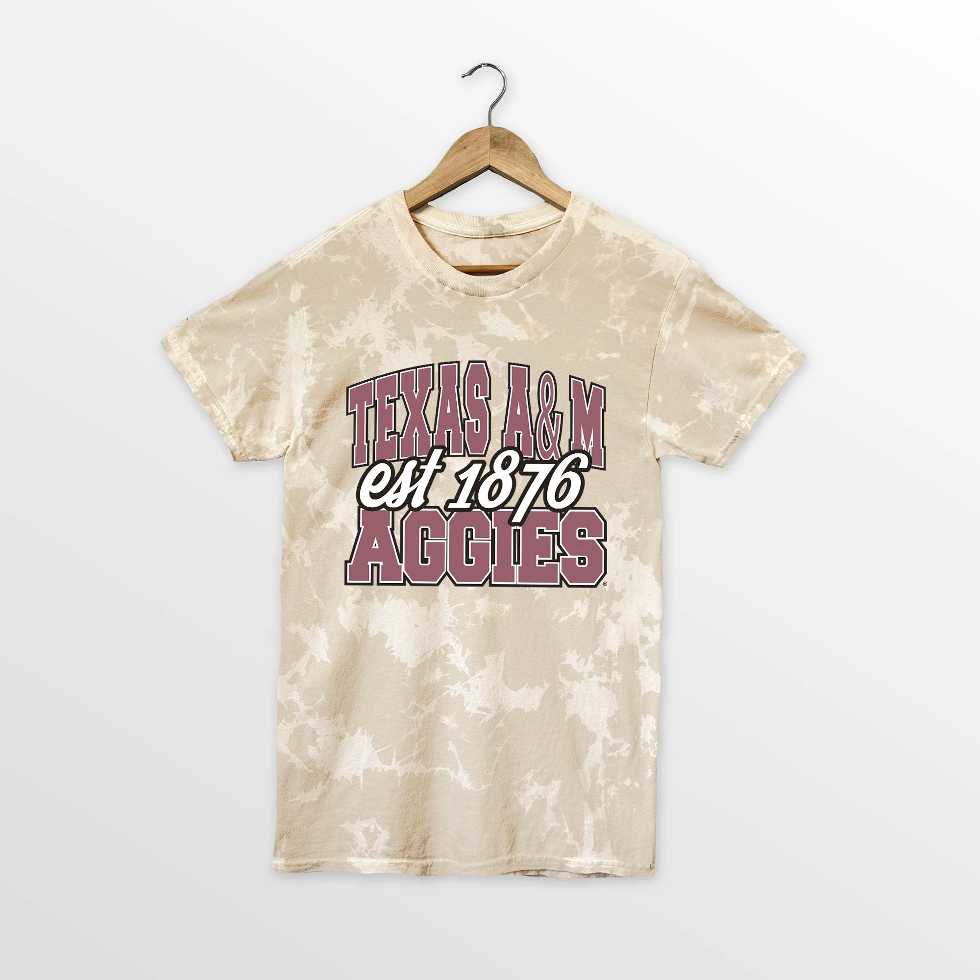 TEXAS A&M AGGIES DEEP ROOTS BLEACH WASH TEE