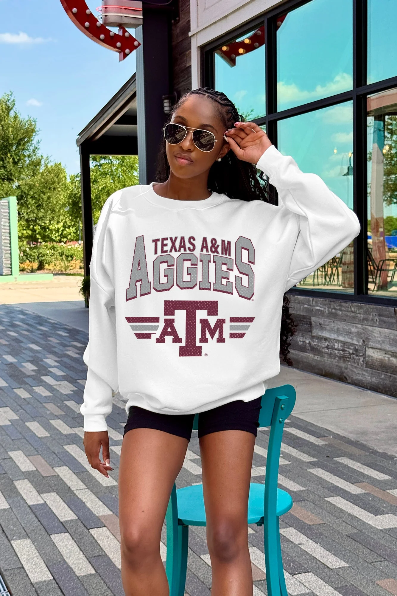 TEXAS A&M AGGIES SWIFT STRIKE PREMIUM FLEECE DROP SHOULDER CREWNECK PULLOVER - Image 2
