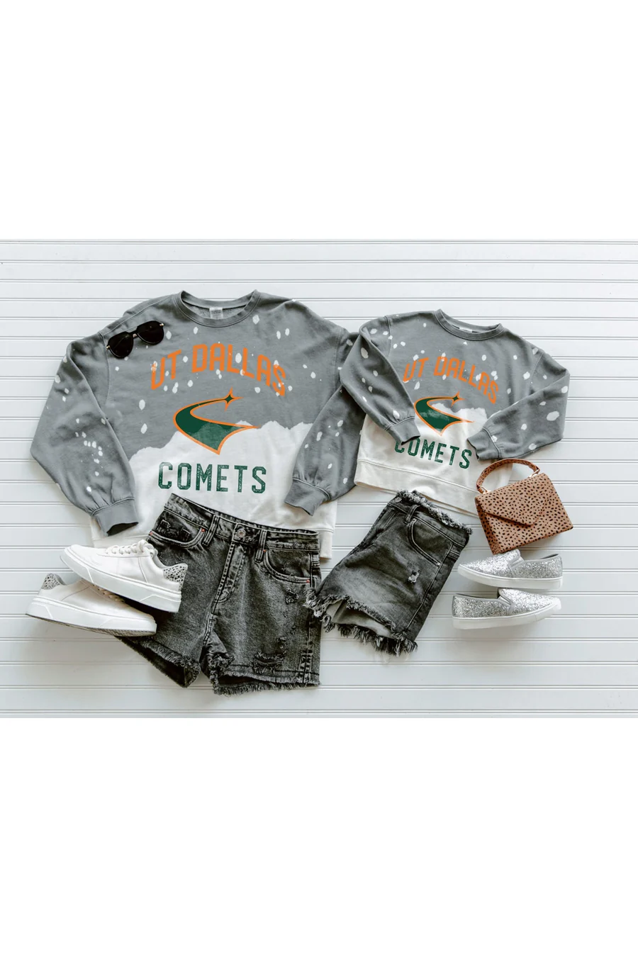 TEXAS AT DALLAS COMETS Upcycle And Vintage Faded Wash Pullover - Image 3