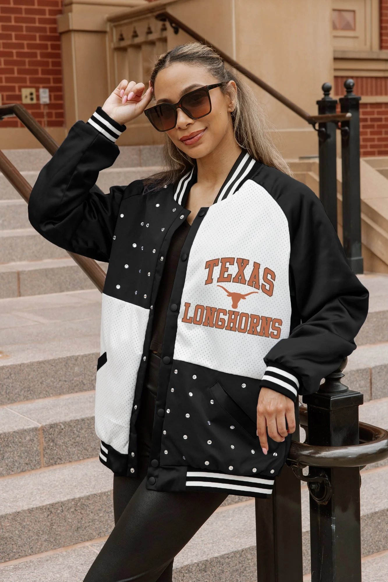 TEXAS LONGHORNS REFINED RIVALRY THROWBACK VARSITY BOMBER JACKET