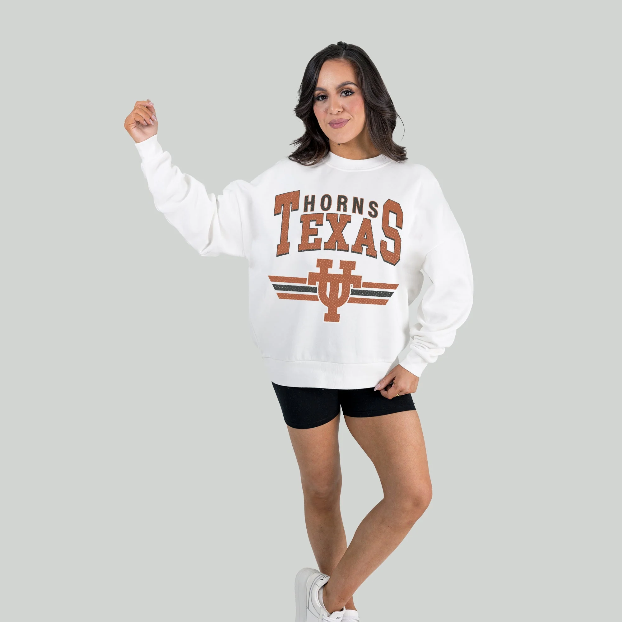 TEXAS LONGHORNS SWIFT STRIKE PREMIUM FLEECE DROP SHOULDER CREWNECK PULLOVER - Image 4