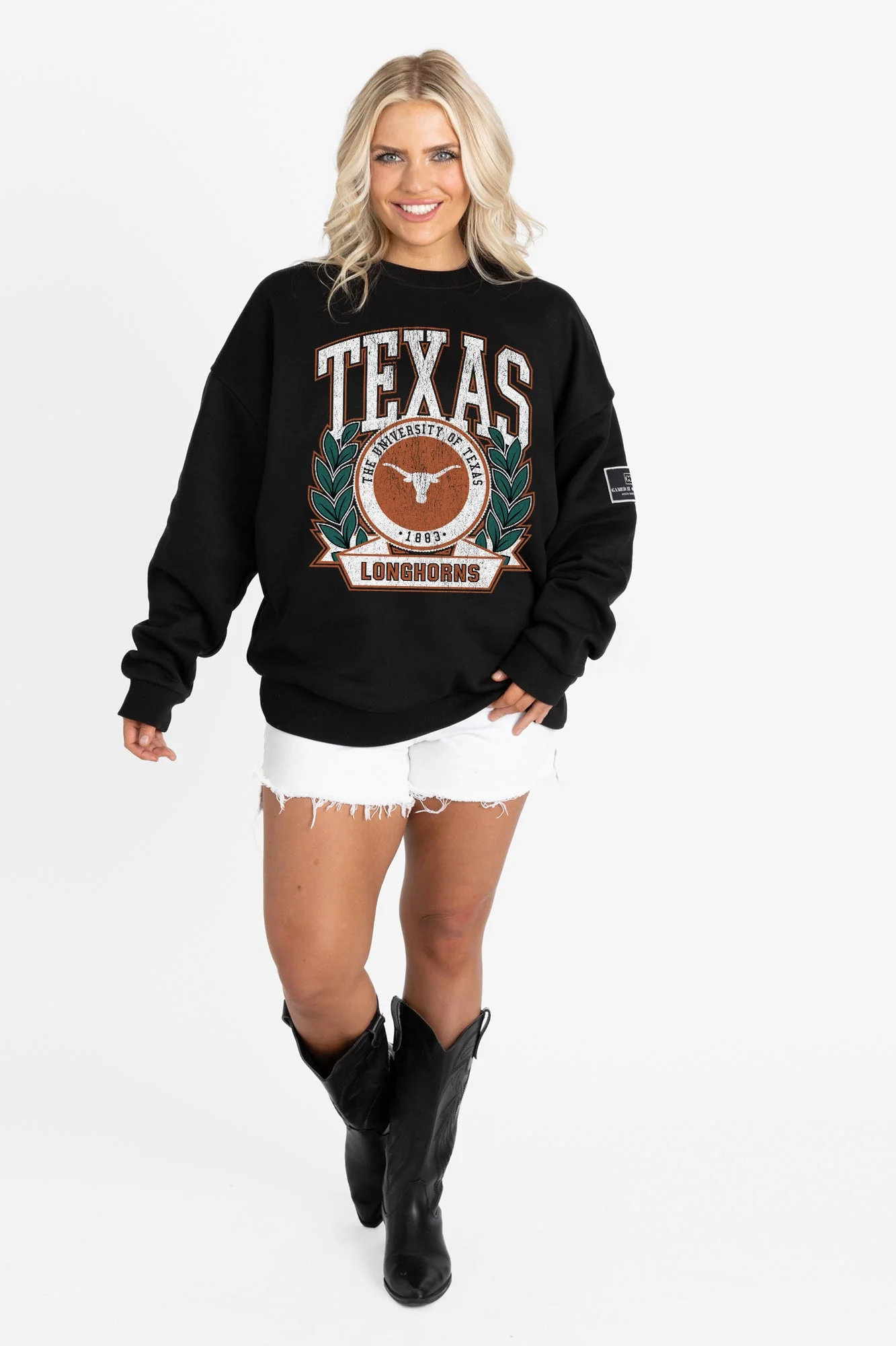 TEXAS LONGHORNS VICTORY LANE BLACK LABEL PREMIUM FLEECE CREW SWEATSHIRT - Image 5