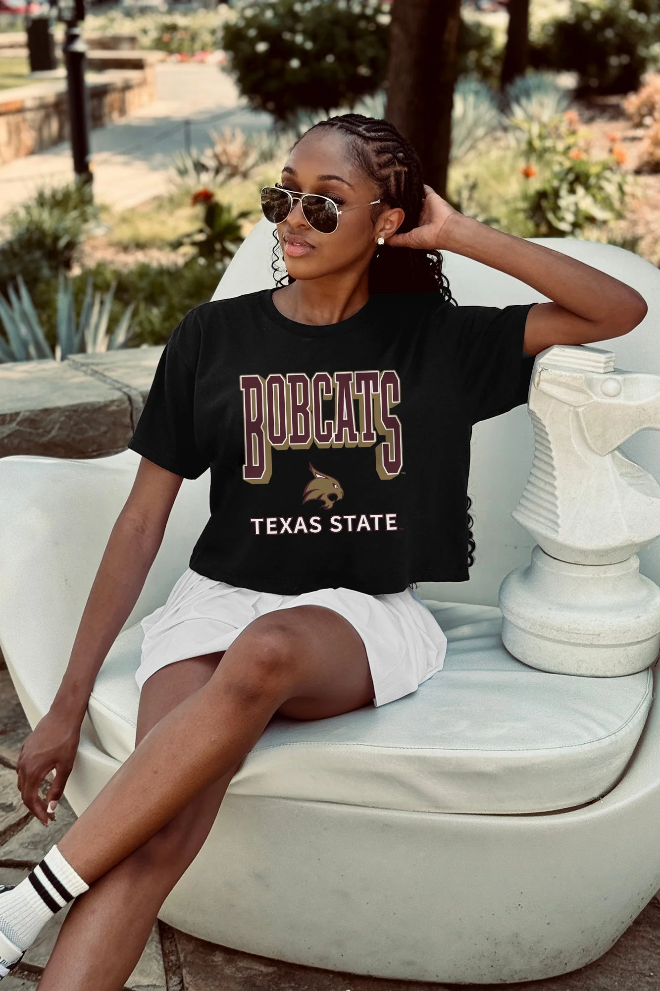 TEXAS STATE BOBCATS PURE VICTORY CLASSIC CROP TEE - Image 3