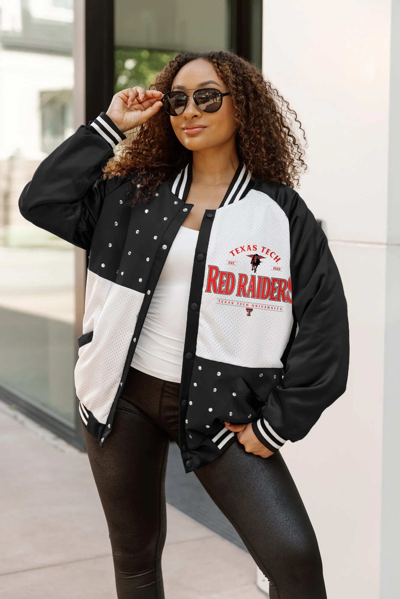 TEXAS TECH RED RAIDERS INNER DRIVE THROWBACK VARSITY BOMBER JACKET