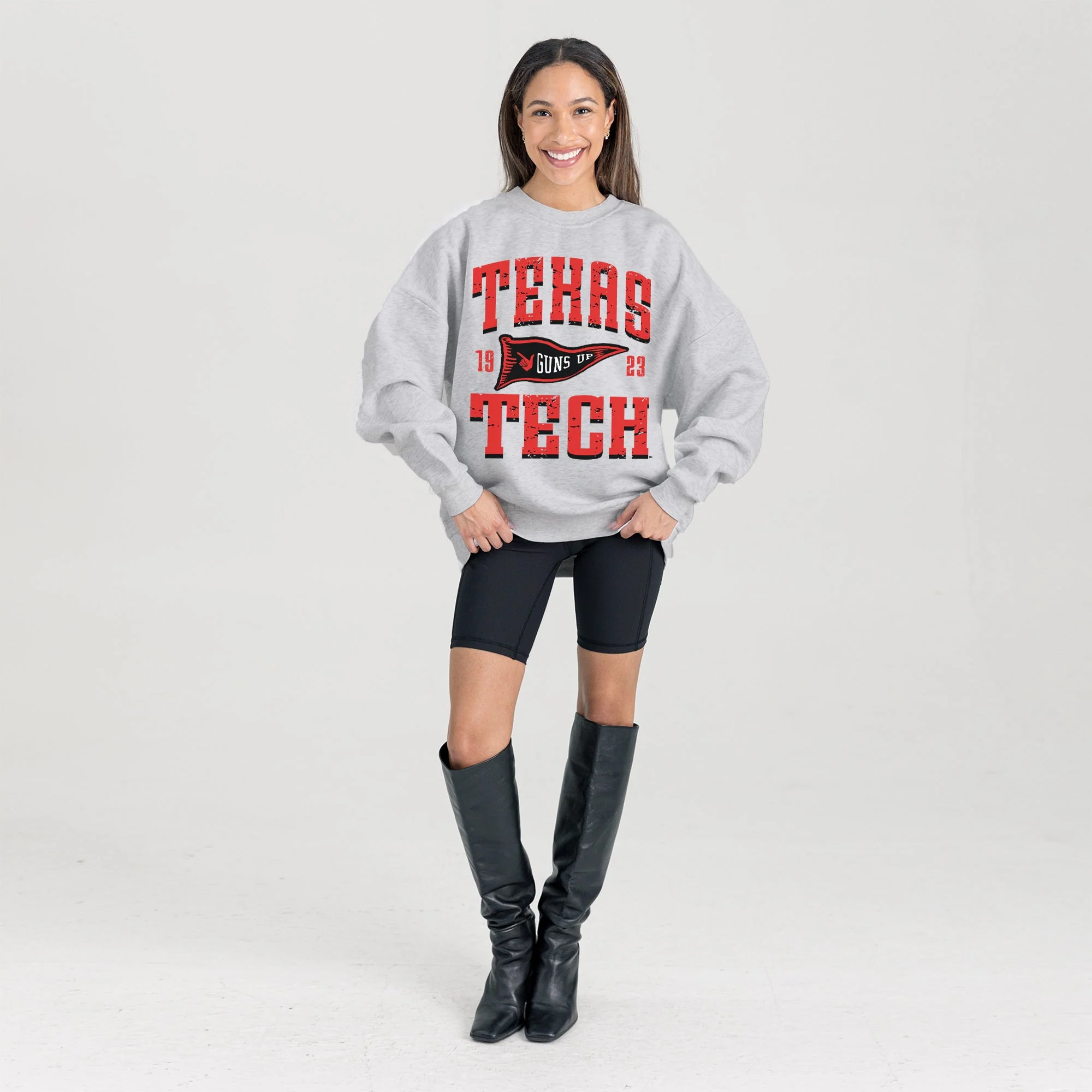 TEXAS TECH RED RAIDERS PENNANT PRIDE PREMIUM FLEECE DROP SHOULDER CREWNECK PULLOVER - Image 6