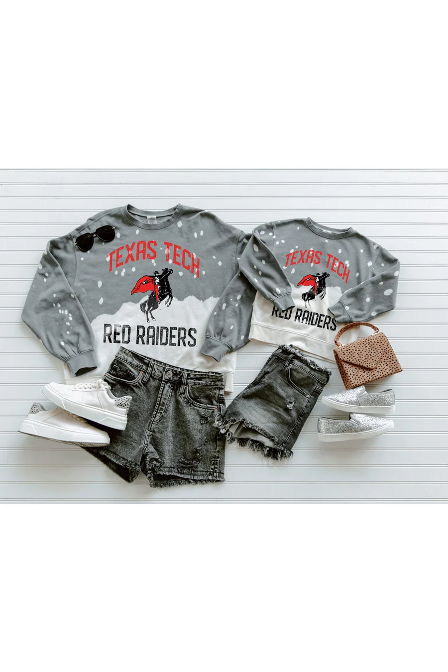 TEXAS TECH RED RAIDERS Upcycle And Vintage Faded Wash Pullover - Image 3
