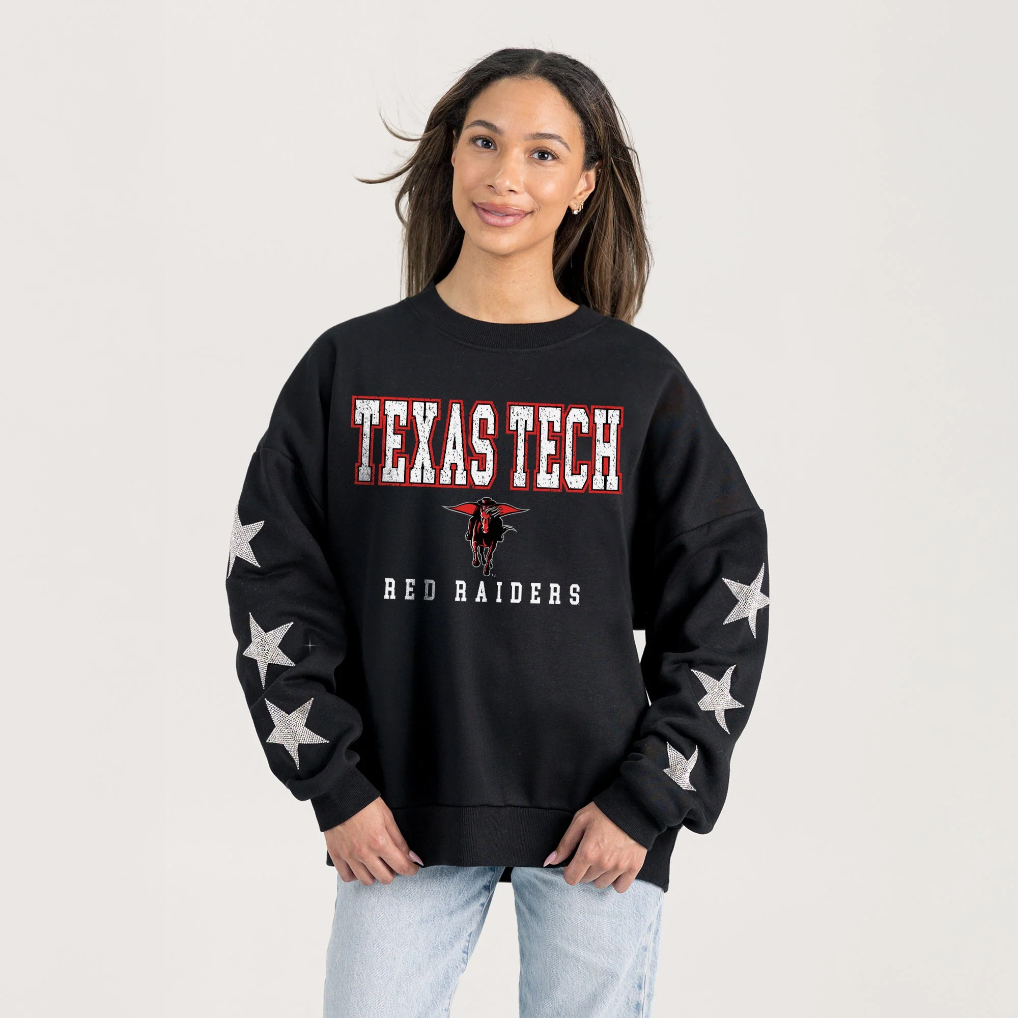 TEXAS TECH RED RAIDERS VELOCITY STAR EMBELLISHED CREW SWEATSHIRT - Image 5