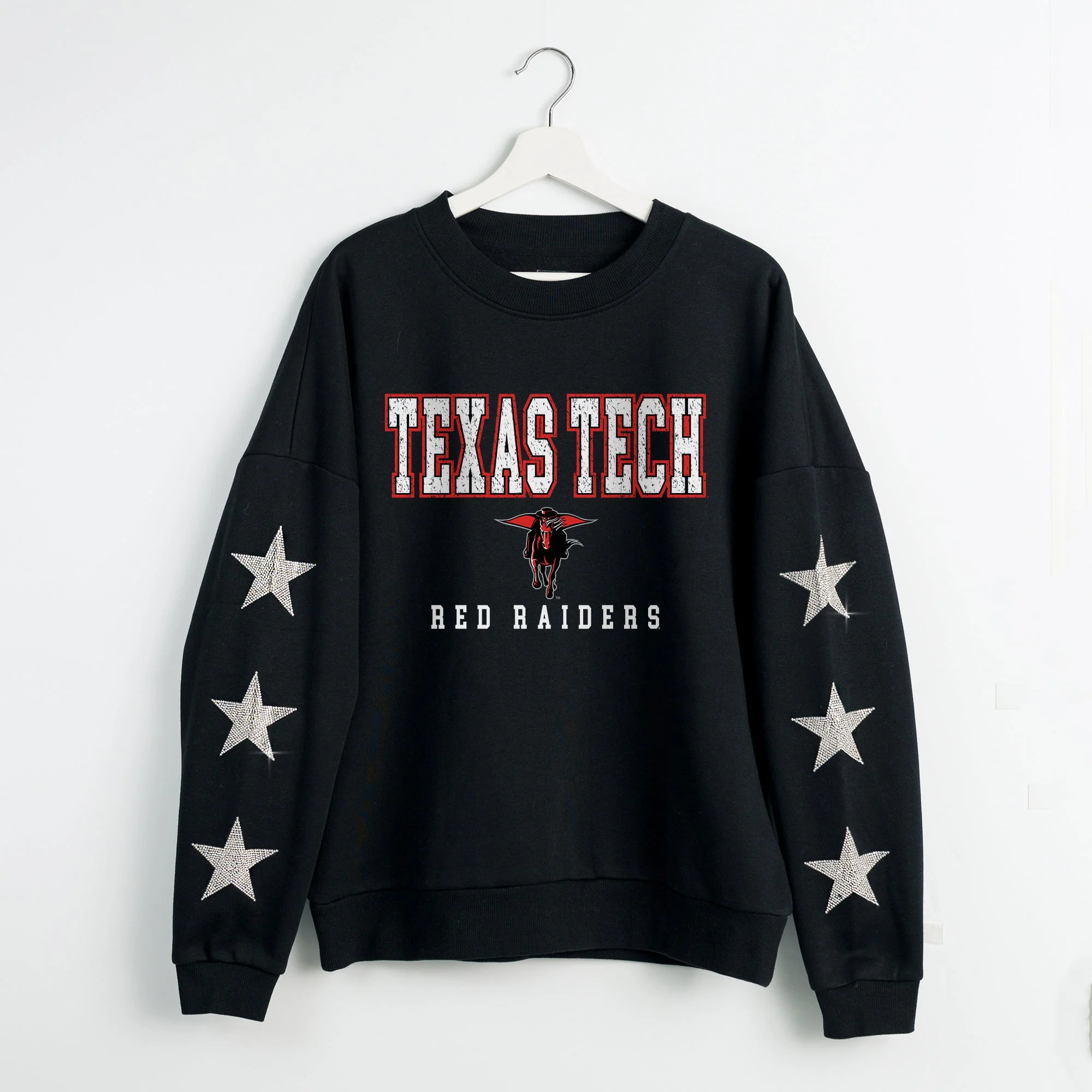 TEXAS TECH RED RAIDERS VELOCITY STAR EMBELLISHED CREW SWEATSHIRT - Image 8