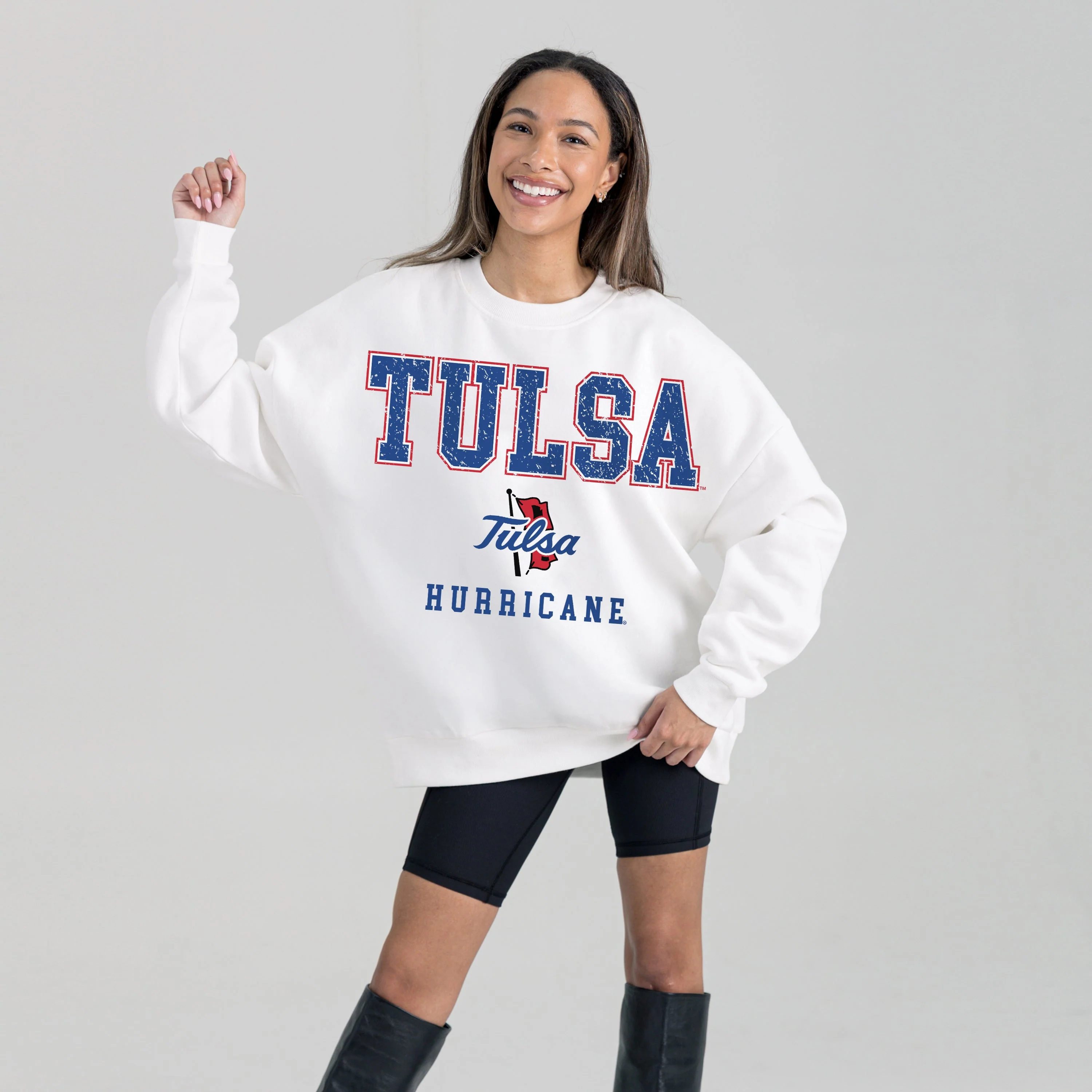TULSA GOLDEN HURRICANE FREESTYLE PREMIUM FLEECE CREWNECK PULLOVER - Image 4