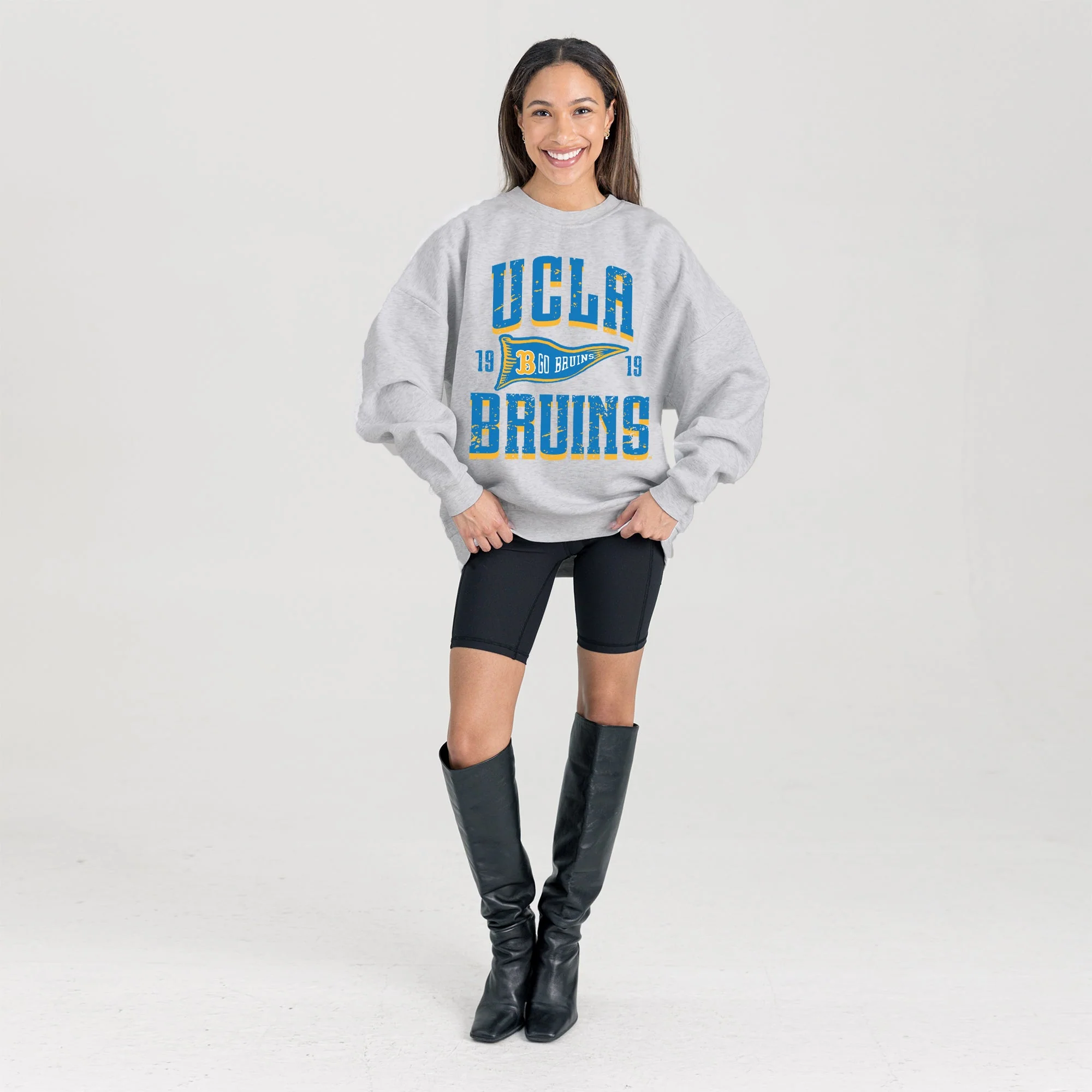 UCLA BRUINS PENNANT PRIDE PREMIUM FLEECE DROP SHOULDER CREWNECK PULLOVER - Image 6