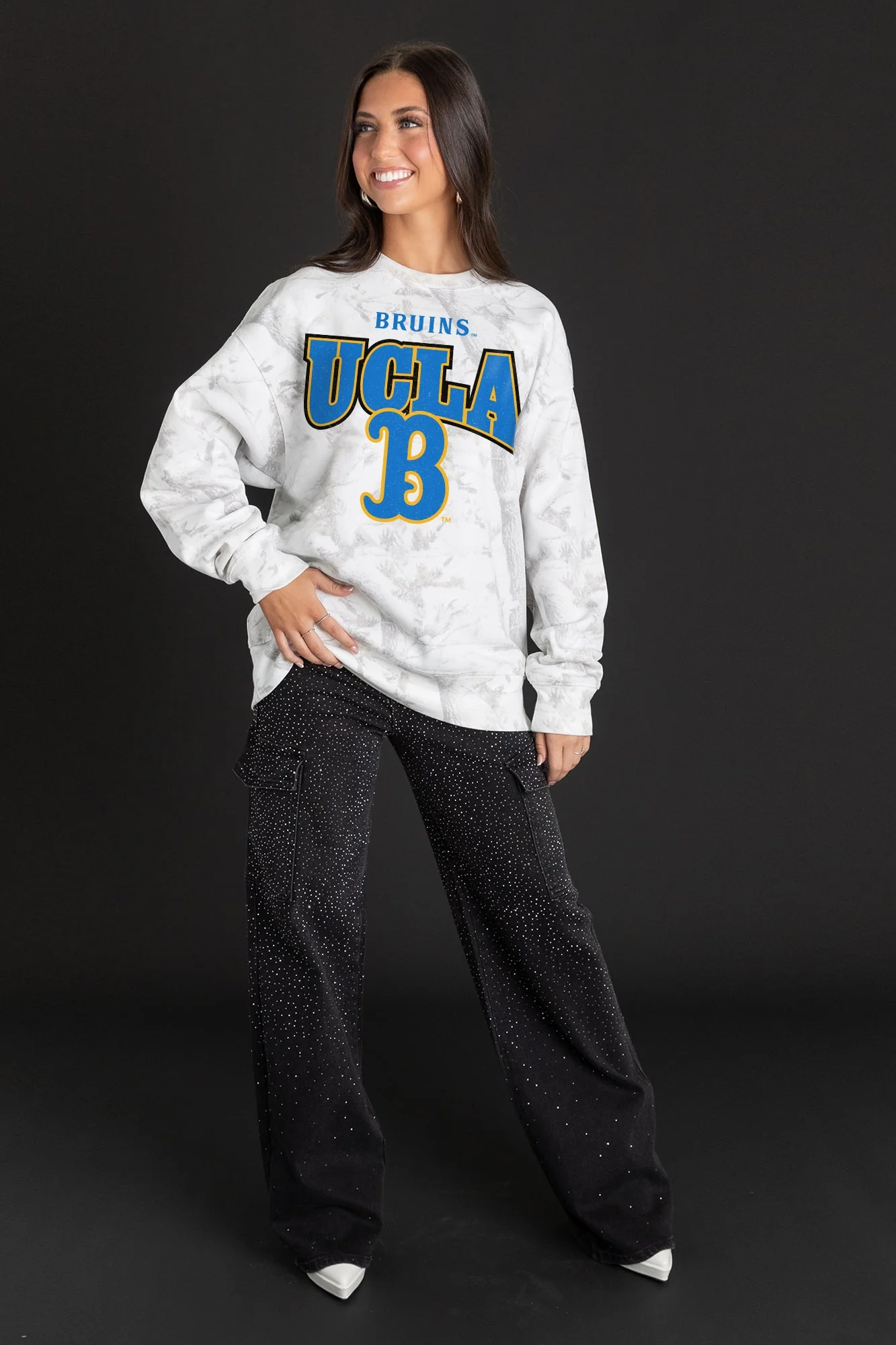UCLA BRUINS RALLY READY PREMIUM DROP SHOULDER CAMO PULLOVER - Image 4
