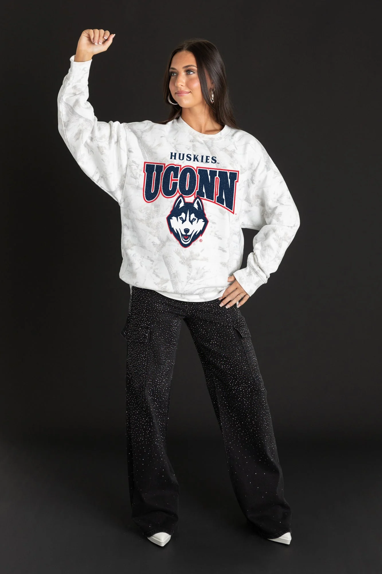 UCONN HUSKIES RALLY READY PREMIUM DROP SHOULDER CAMO PULLOVER - Image 3